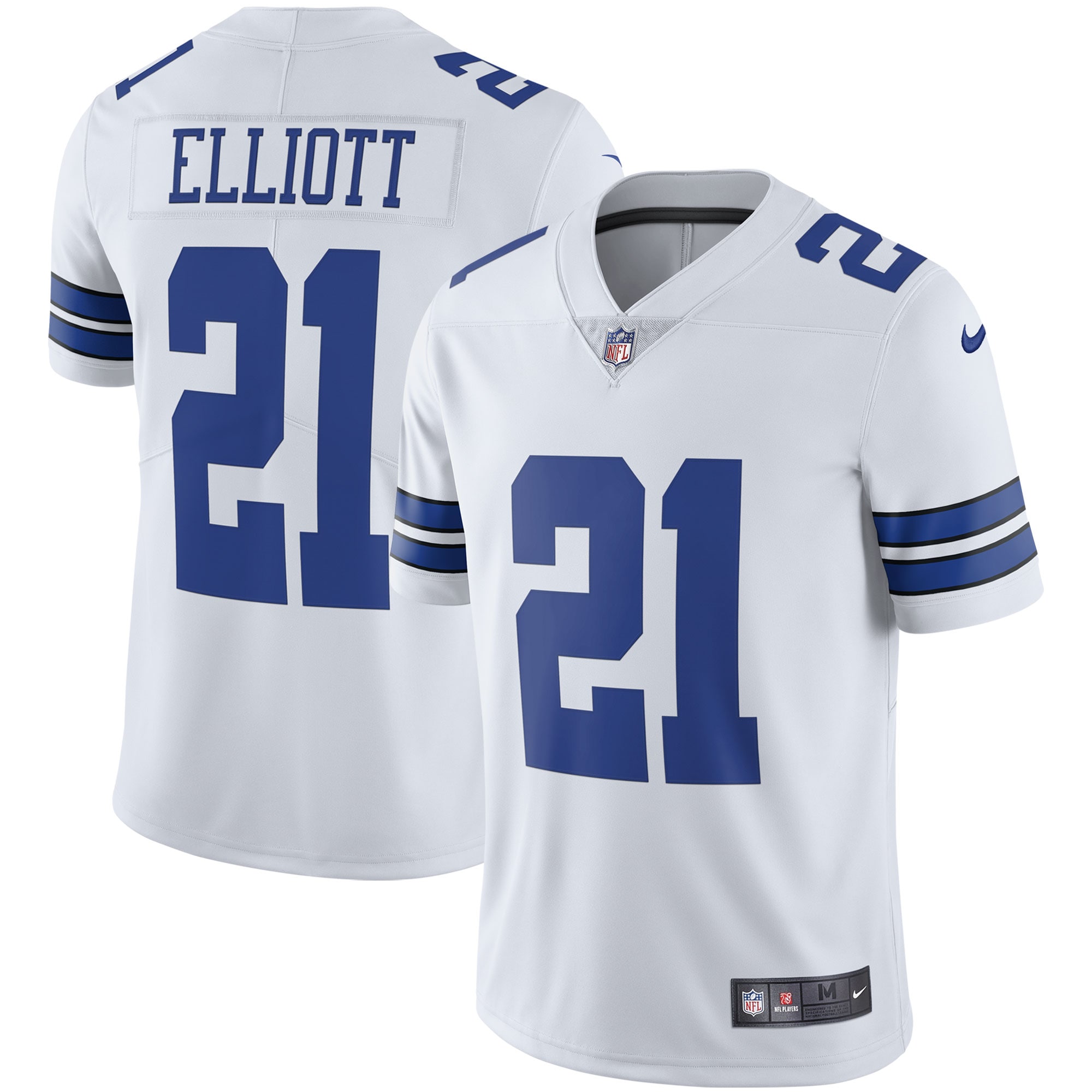 Men's Dallas Cowboys Ezekiel Elliott White Vapor Limited Player Jersey JS3968 nicesnker
