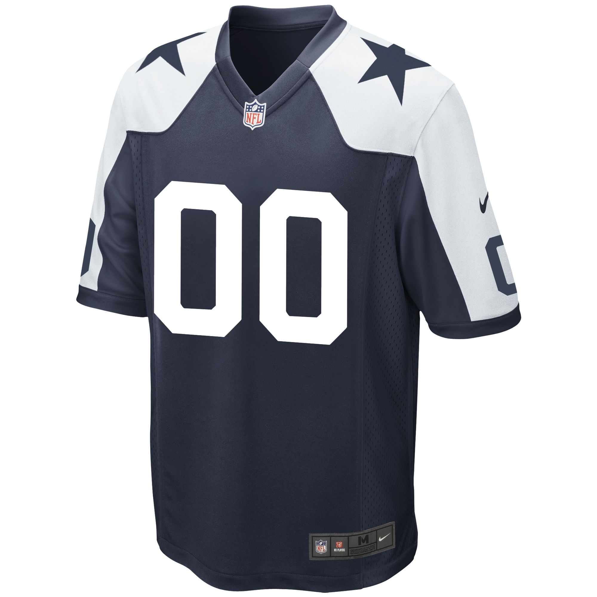 Alternative view of Men's Dallas Cowboys Navy Alternate Custom Game Jersey JS2508 nicesnker