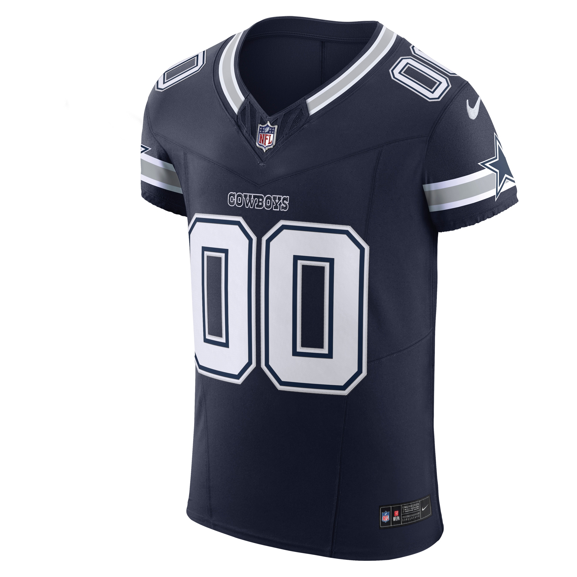 Alternative view of Men's Dallas Cowboys Navy Vapor F.U.S.E. Elite Custom Jersey JS4041 nicesnker