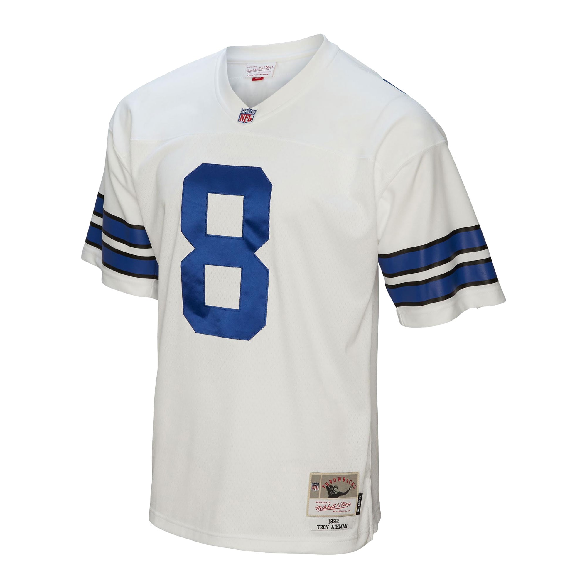 Alternative view of Men's Dallas Cowboys Troy Aikman Mitchell & Ness White Legacy Jersey JS7695 nicesnker