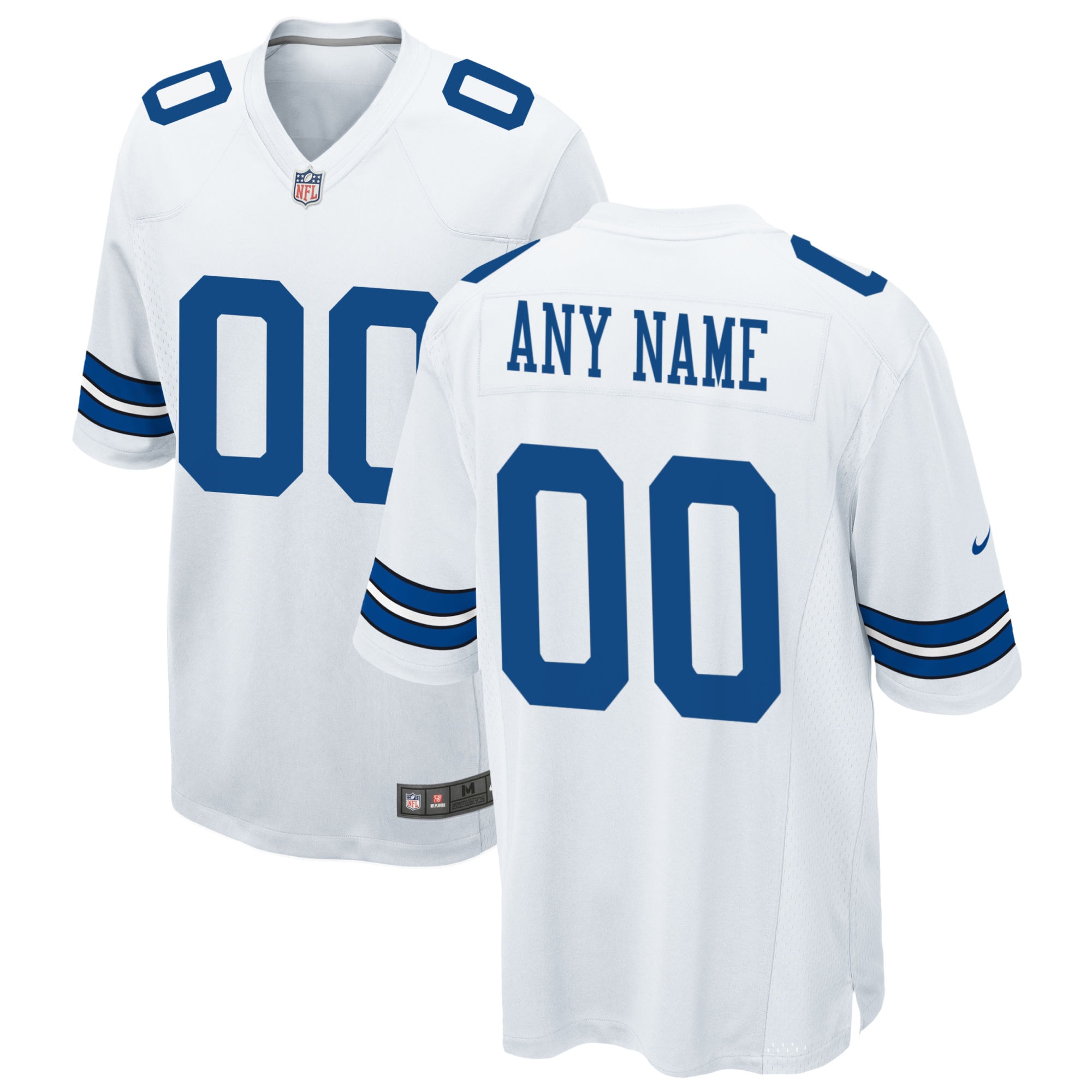 Men's Dallas Cowboys White Custom Game Jersey JS9115 nicesnker