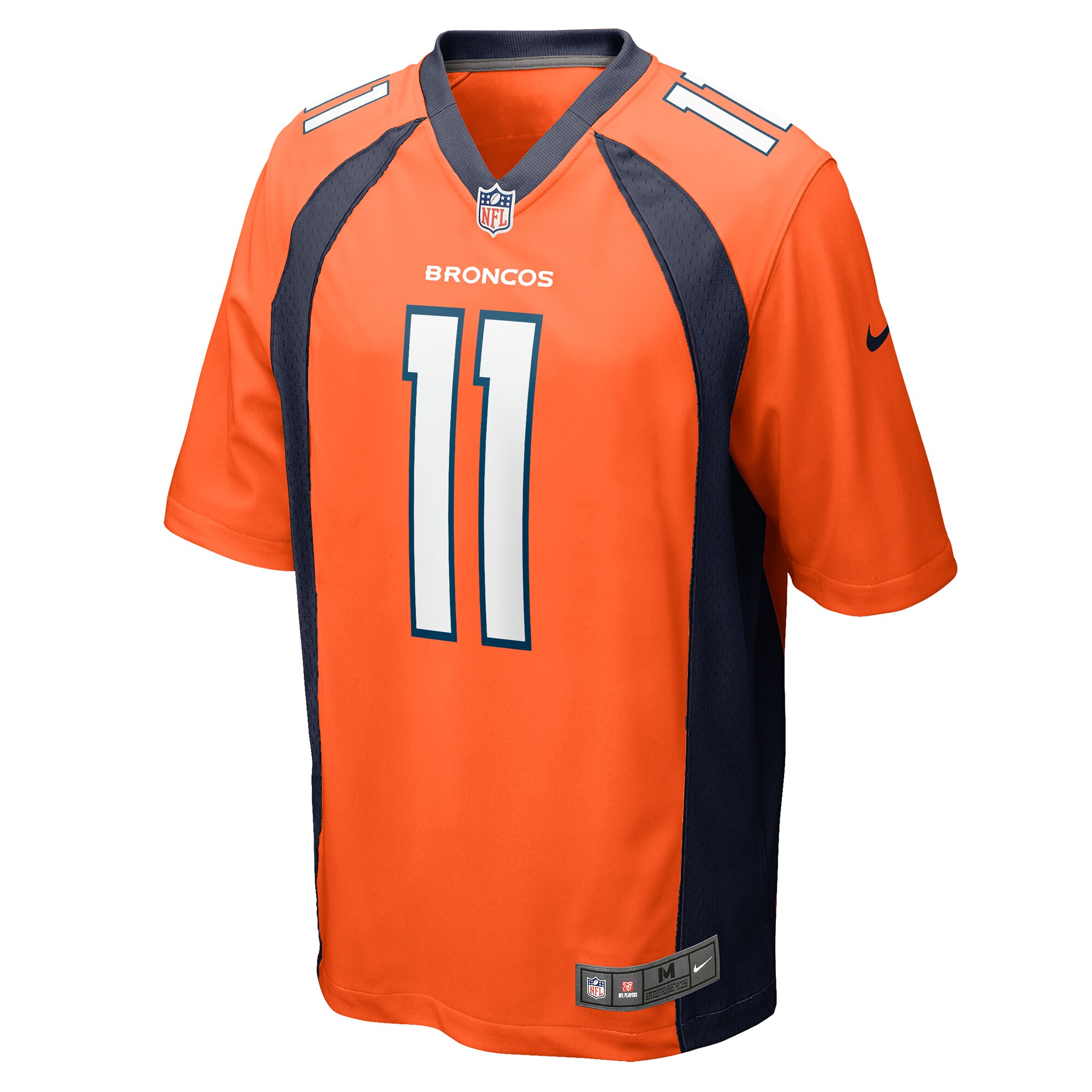 Alternative view of Men's Denver Broncos Ben DiNucci Orange Team Game Jersey JS5966 nicesnker
