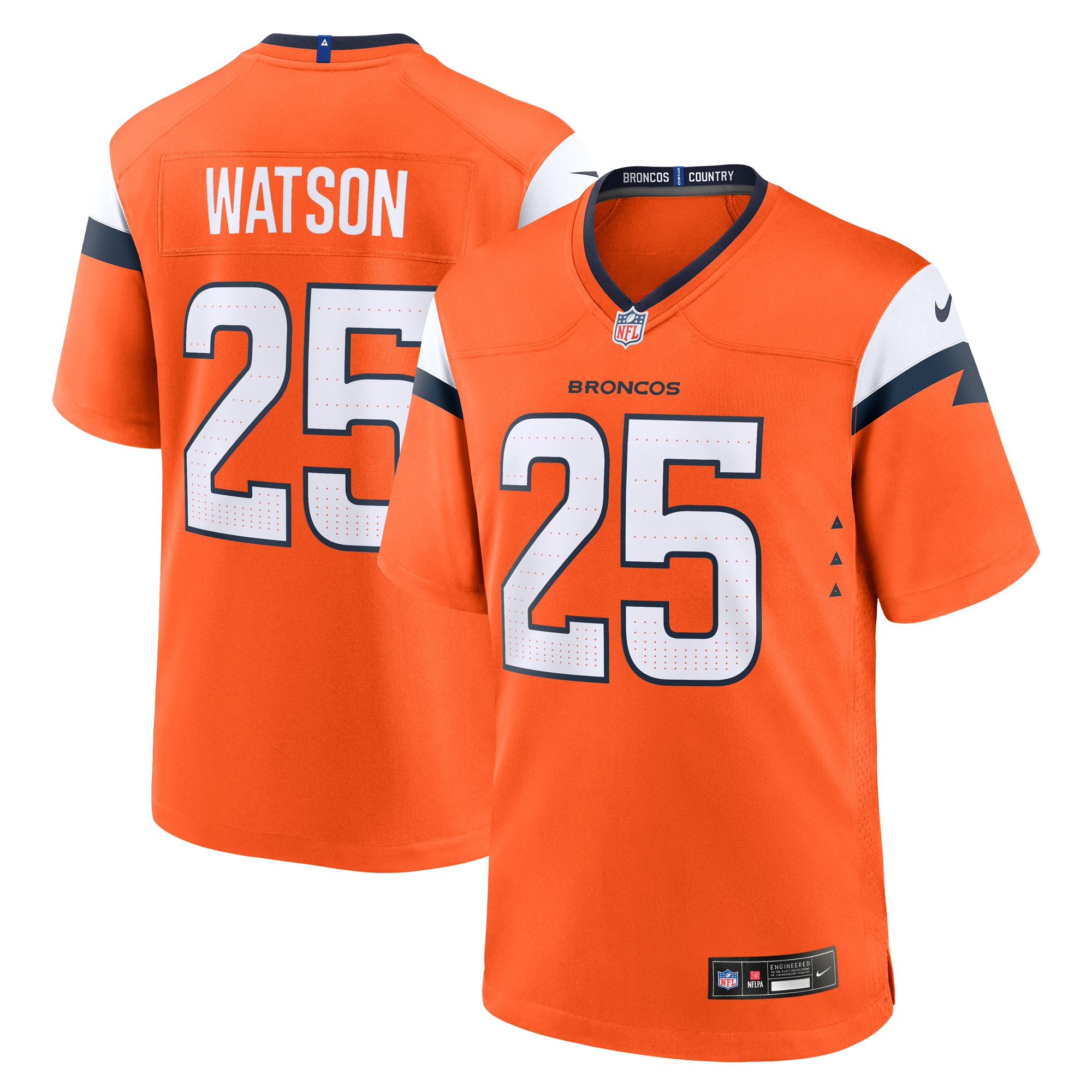 Men's Denver Broncos Blake Watson Orange Team Game Jersey JS4969 nicesnker