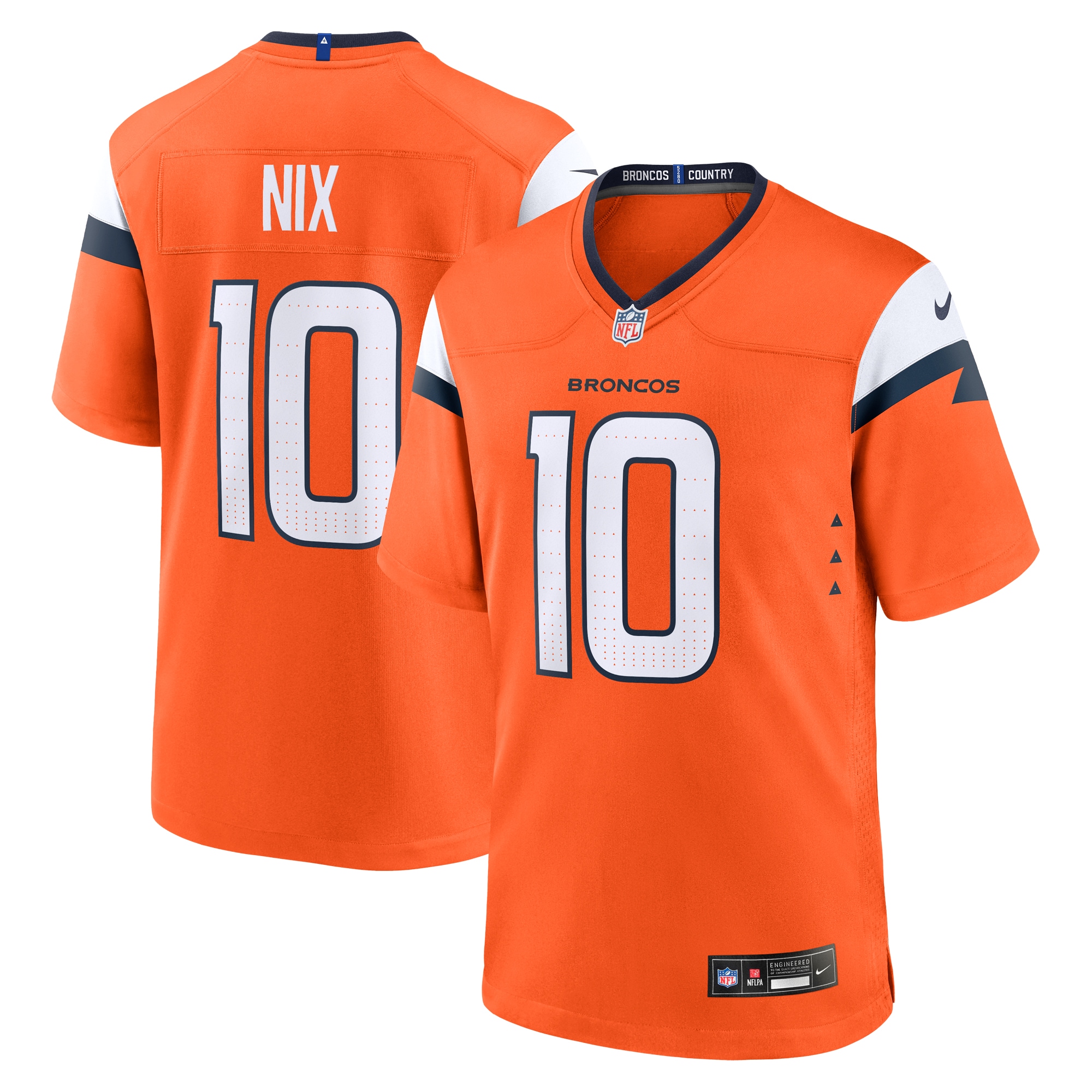 Men's Denver Broncos Bo Nix Orange Player Game Jersey JS3190 nicesnker