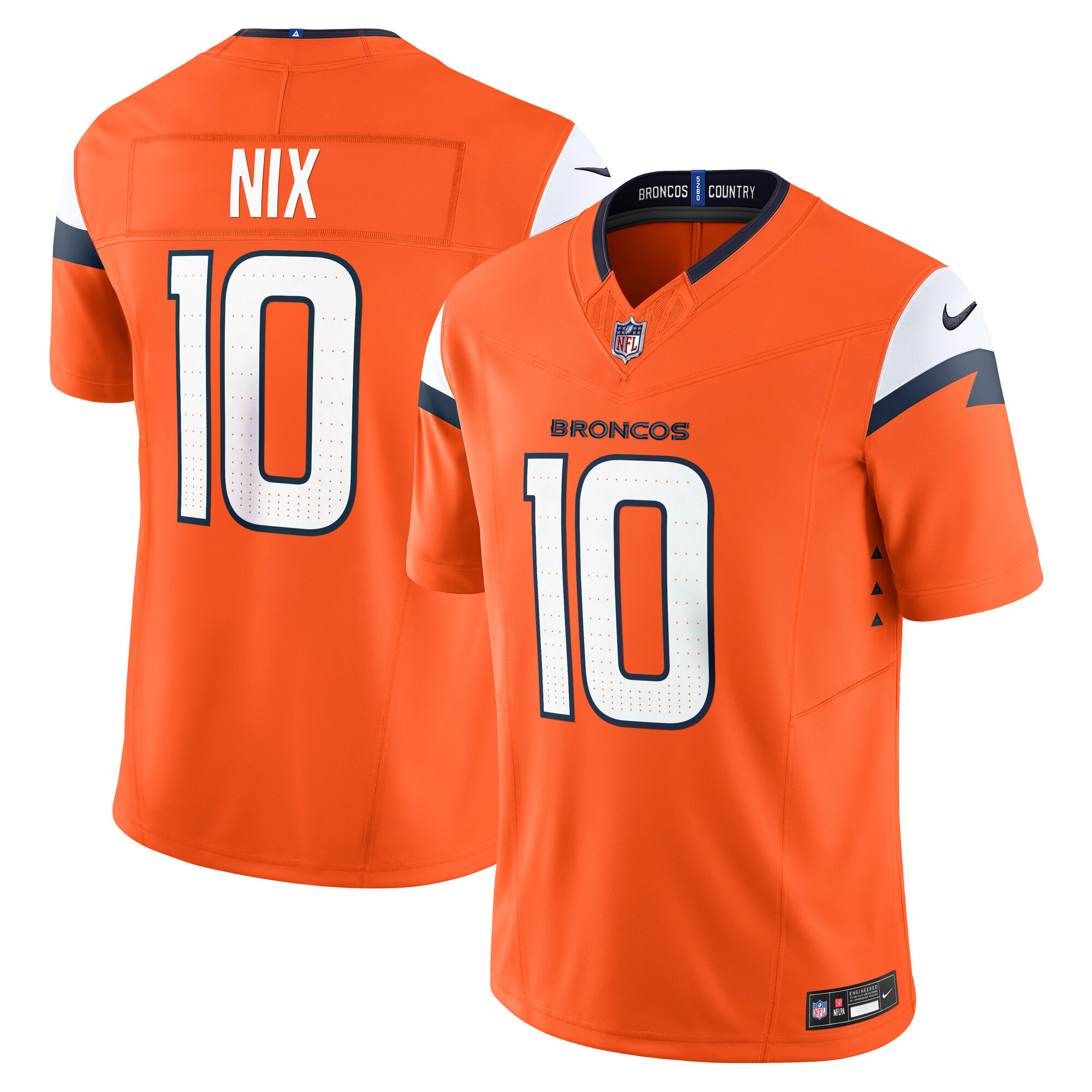 Men's Denver Broncos Bo Nix Orange Vapor F.U.S.E. Limited Jersey JS2289 nicesnker