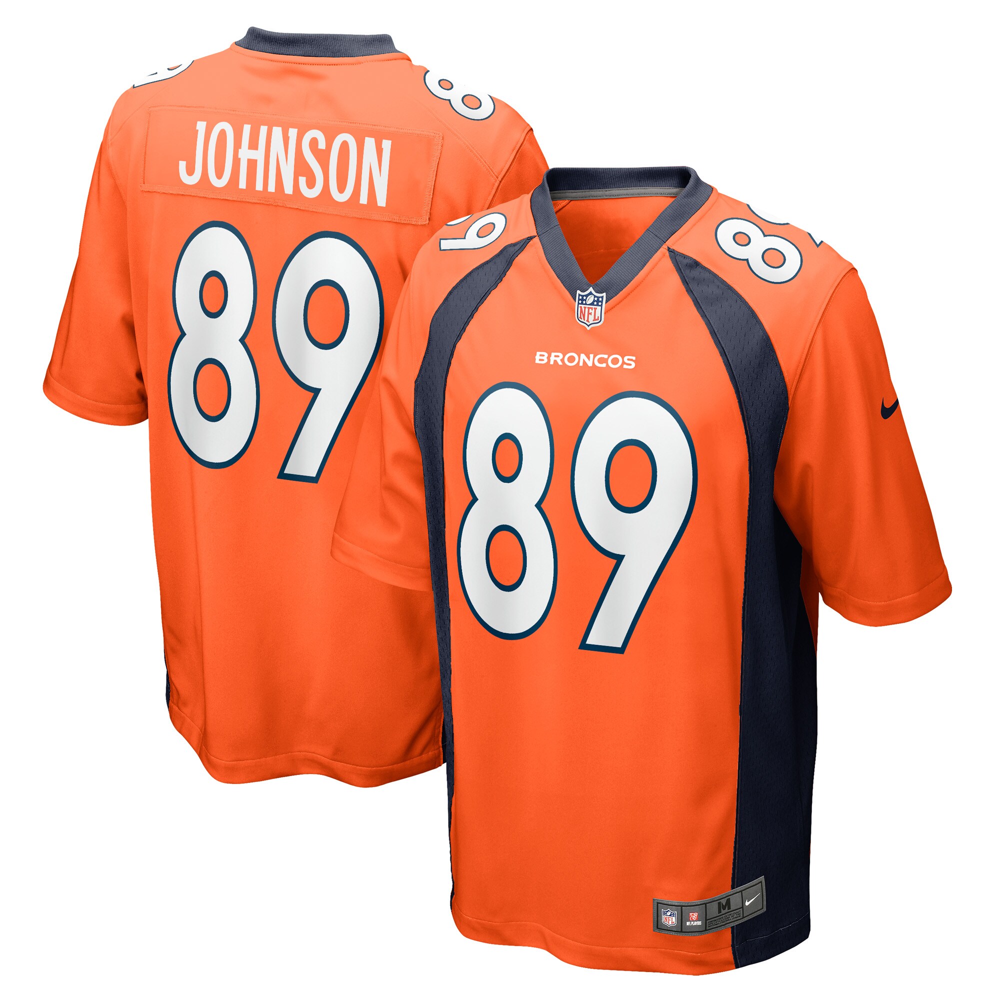 Men's Denver Broncos Brandon Johnson Orange Game Player Jersey JS2939 nicesnker