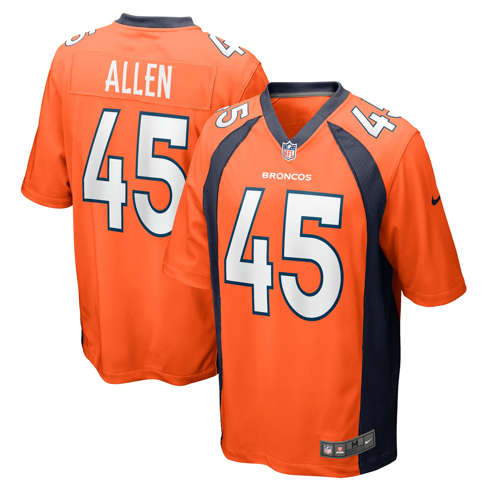 Men's Denver Broncos Christopher Allen Orange Game Player Jersey JS9764 nicesnker