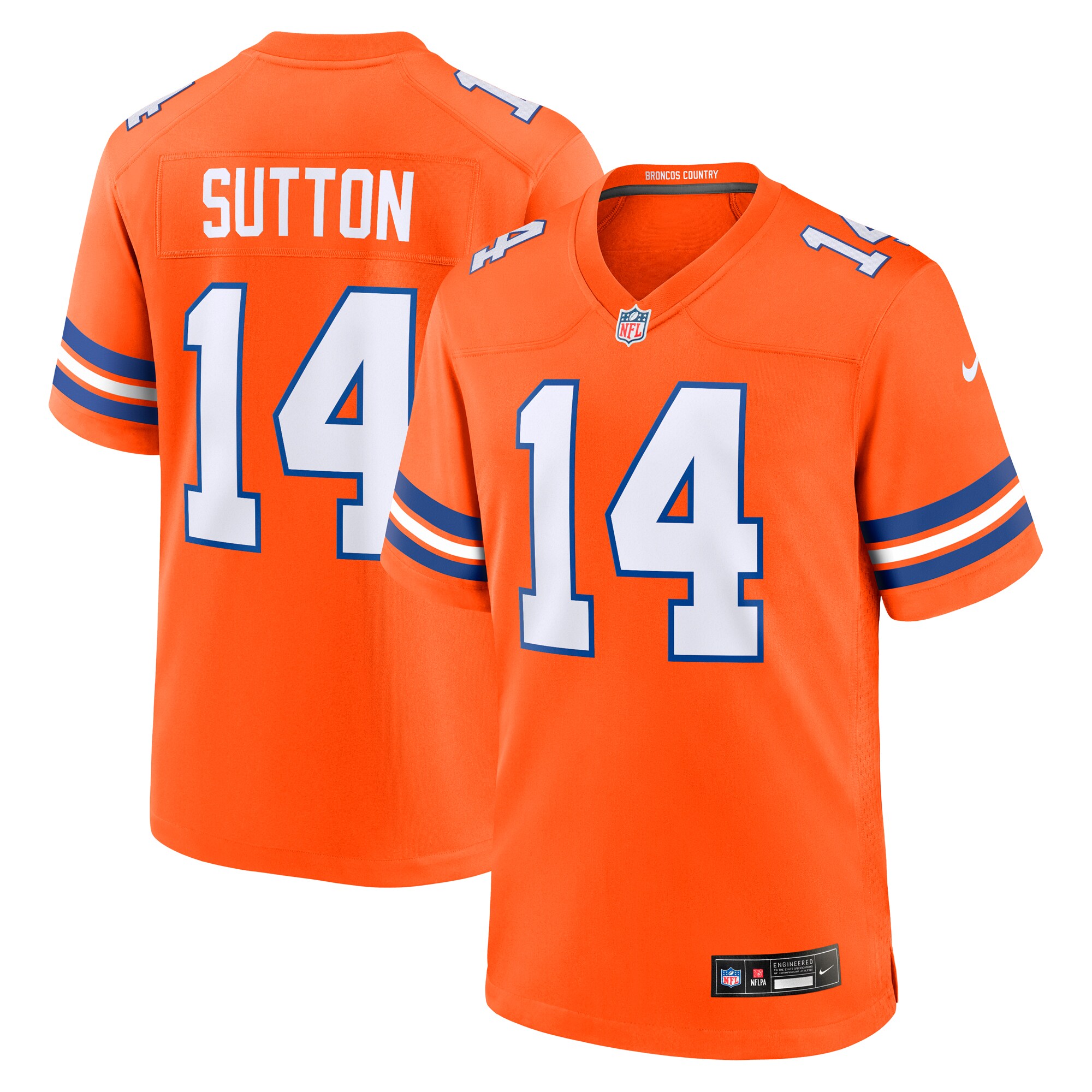 Men's Denver Broncos Courtland Sutton Orange Mile High Collection 1977 Throwback Player Game Jersey JS6582 nicesnker