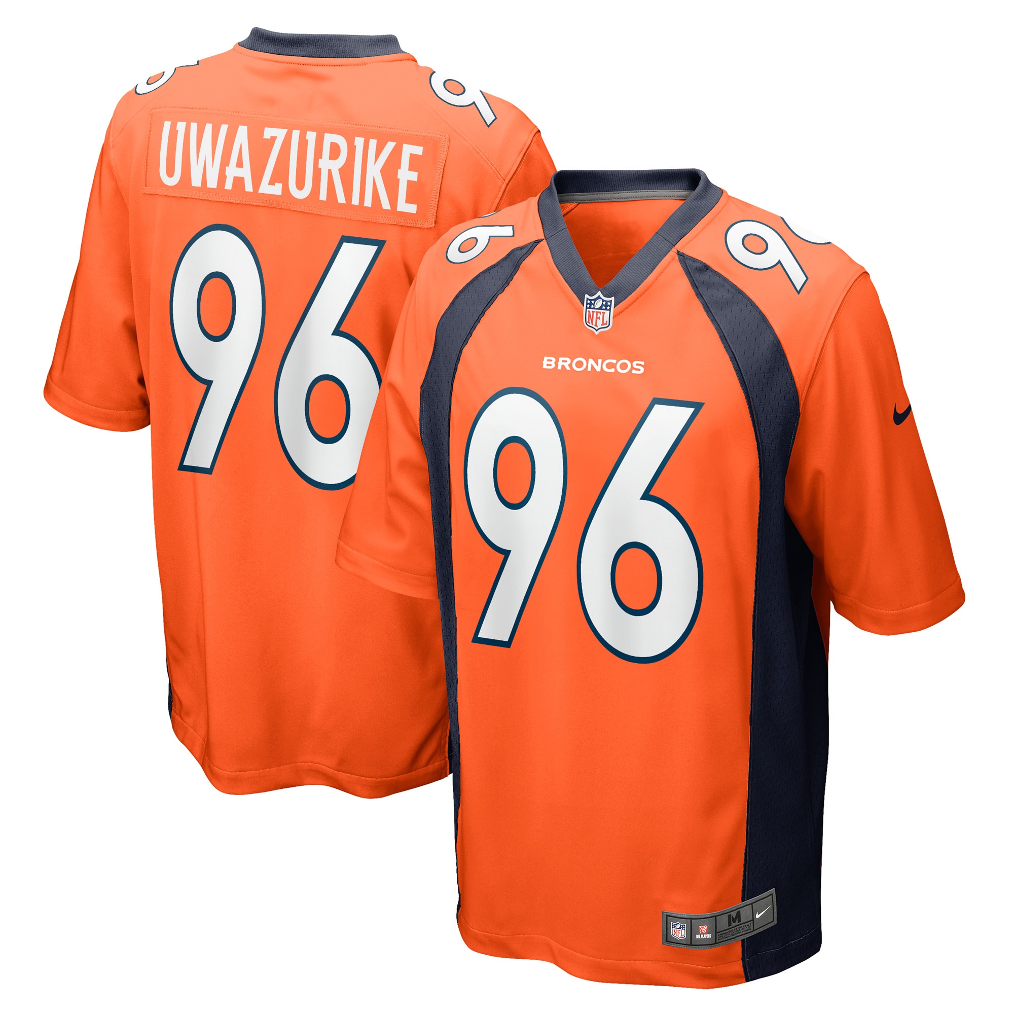 Men's Denver Broncos Eyioma Uwazurike Orange Game Player Jersey JS1791 nicesnker