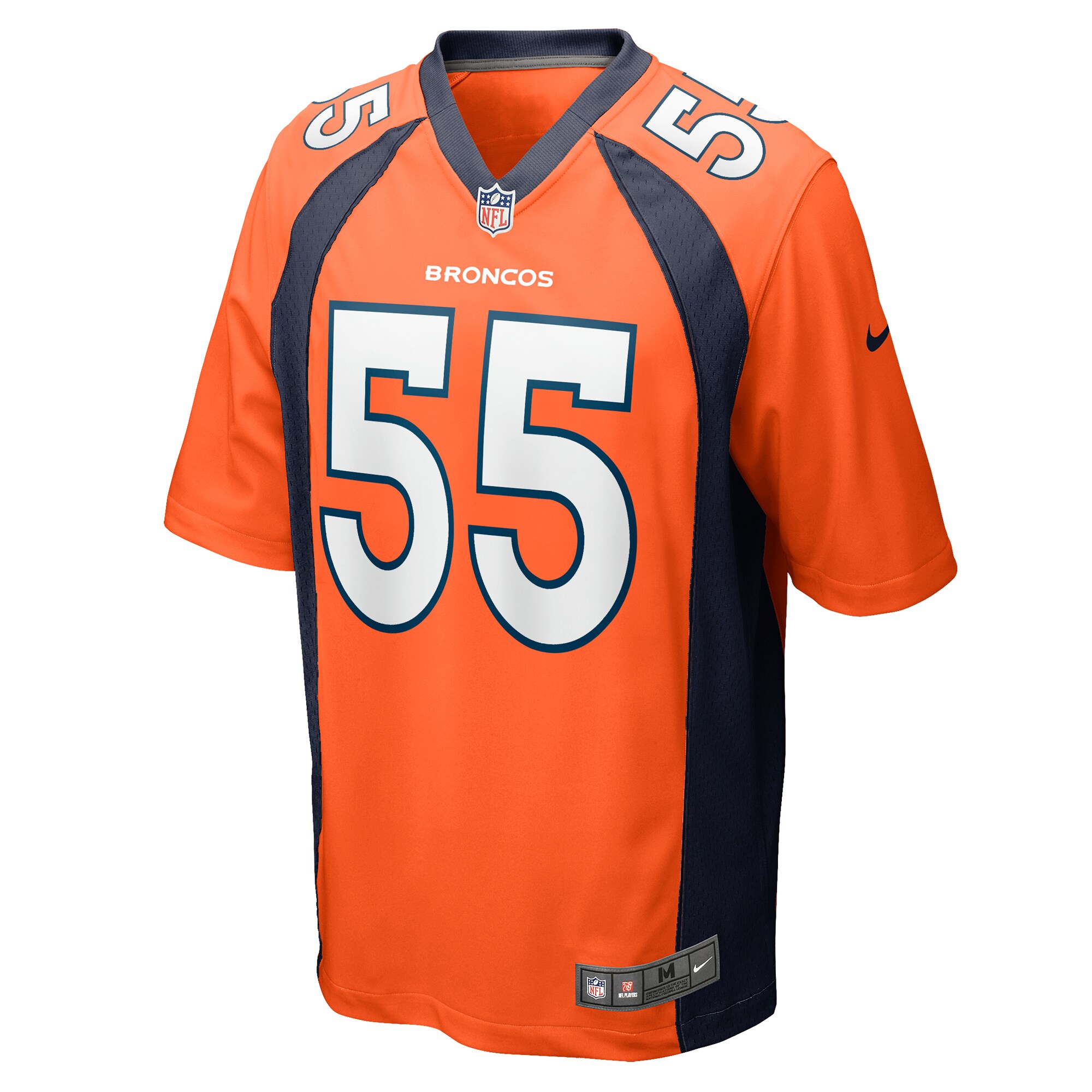 Alternative view of Men's Denver Broncos Frank Clark Orange Team Game Jersey JS6421 nicesnker
