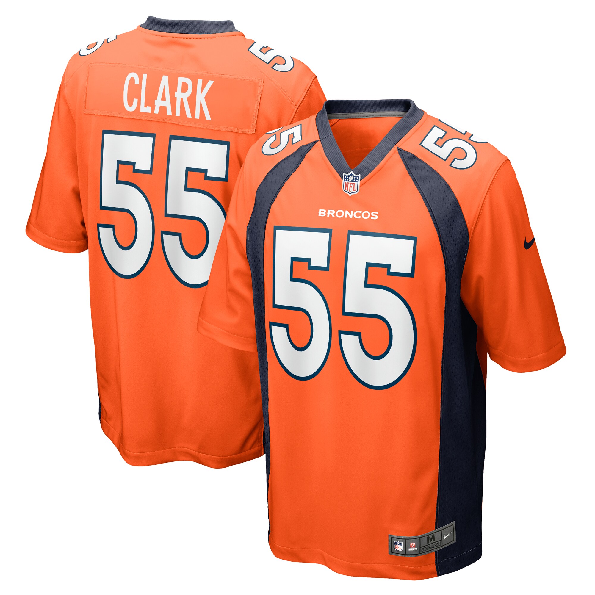 Men's Denver Broncos Frank Clark Orange Team Game Jersey JS6421 nicesnker