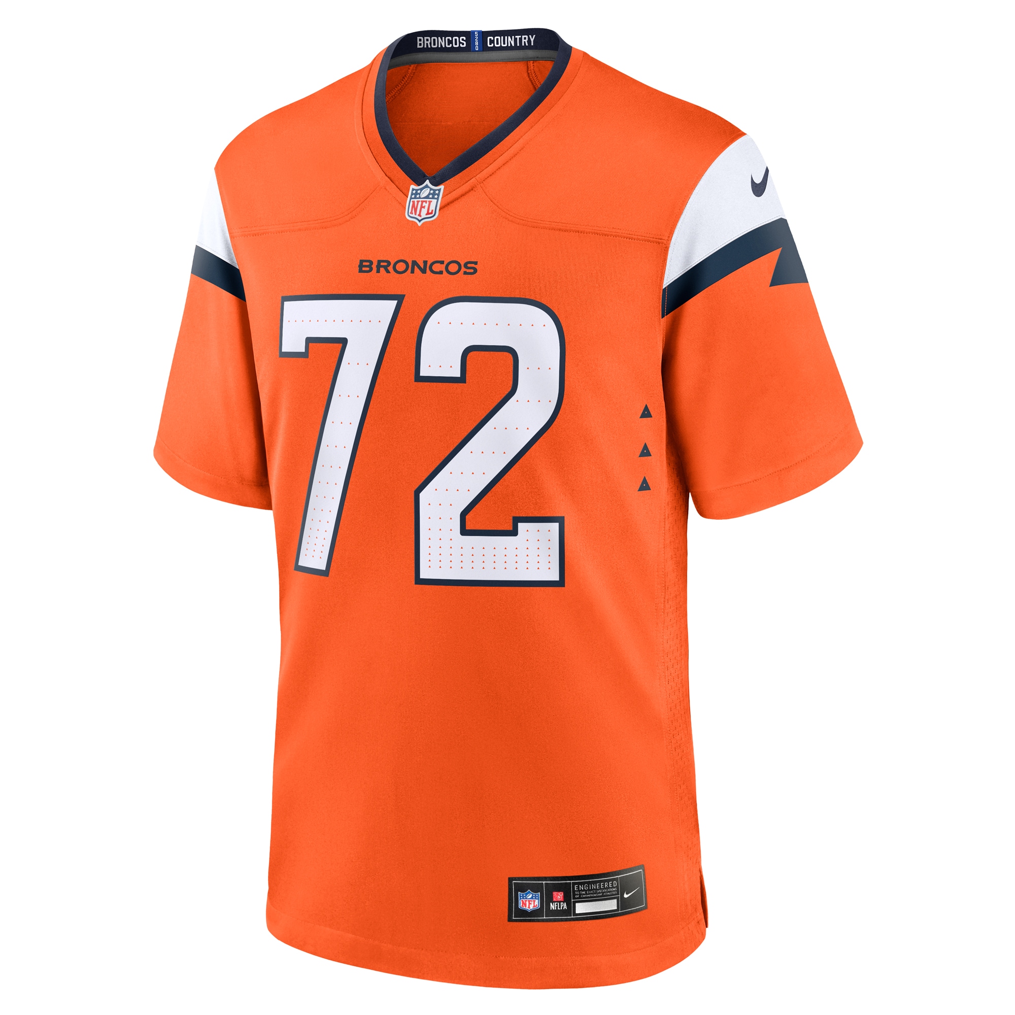 Alternative view of Men's Denver Broncos Garett Bolles Orange Team Game Jersey JS4562 nicesnker