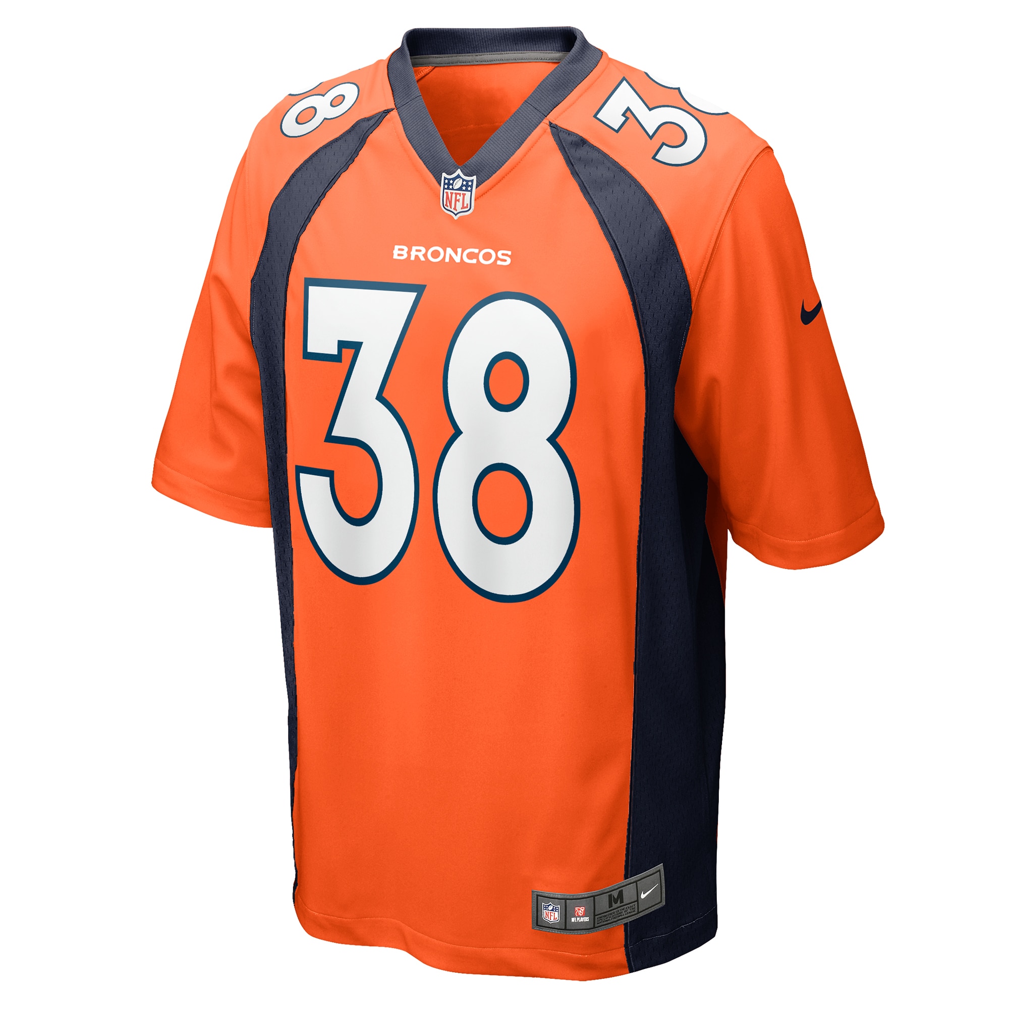 Alternative view of Men's Denver Broncos Jaleel McLaughlin Orange Game Jersey JS3927 nicesnker