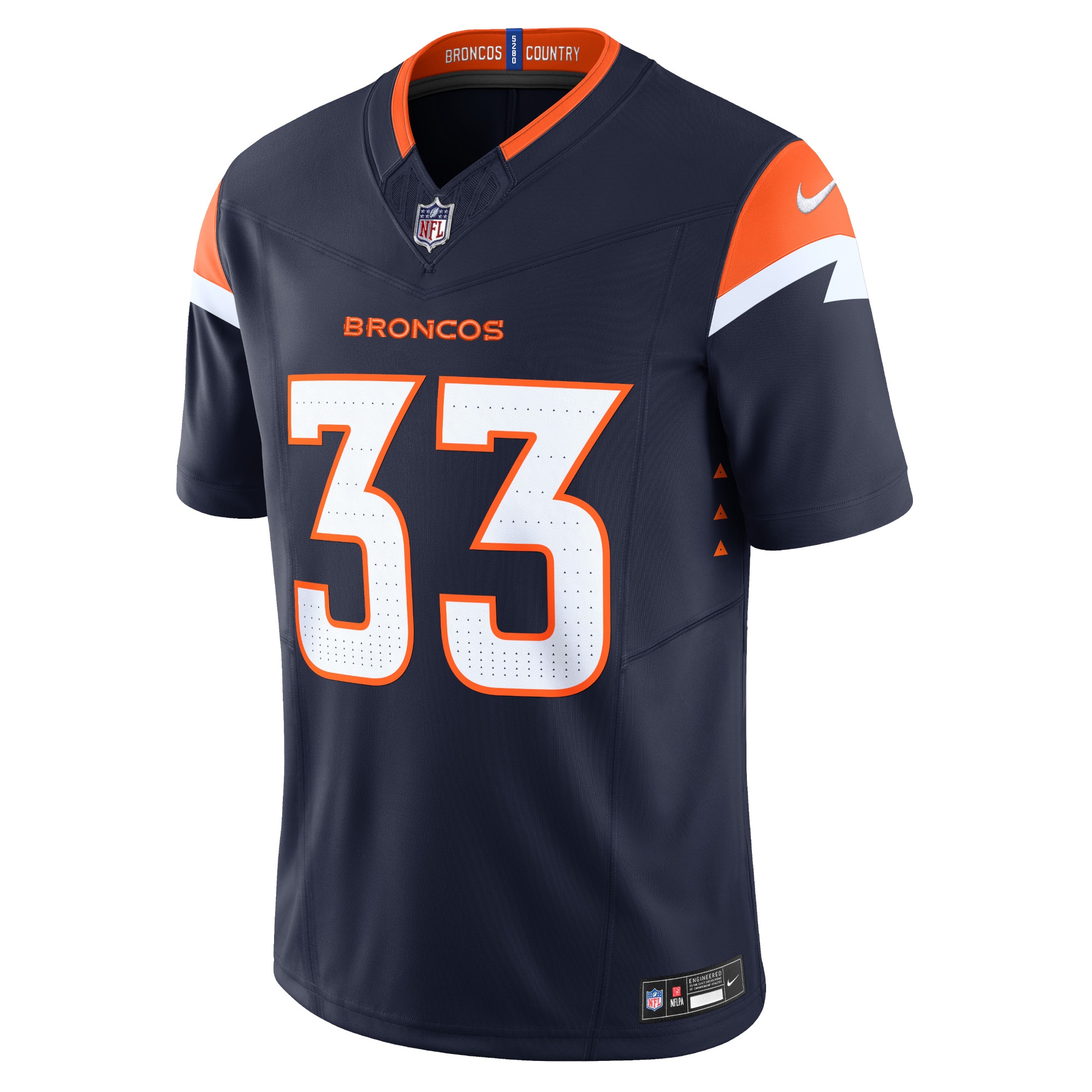 Alternative view of Men's Denver Broncos Javonte Williams Navy Mile High Collection Vapor F.U.S.E. Limited Jersey JS3130 nicesnker