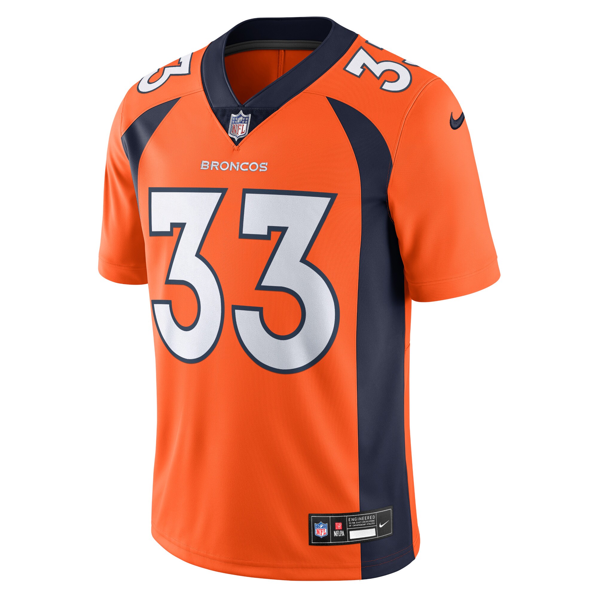 Alternative view of Men's Denver Broncos Javonte Williams Orange Vapor Untouchable Limited Jersey JS9232 nicesnker
