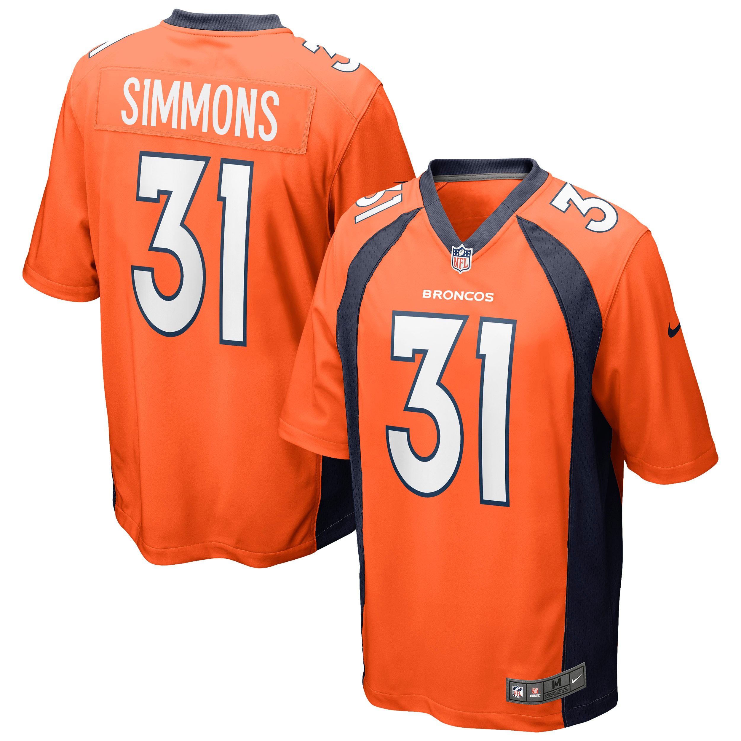 Men's Denver Broncos Justin Simmons Orange Game Jersey JS9340 nicesnker