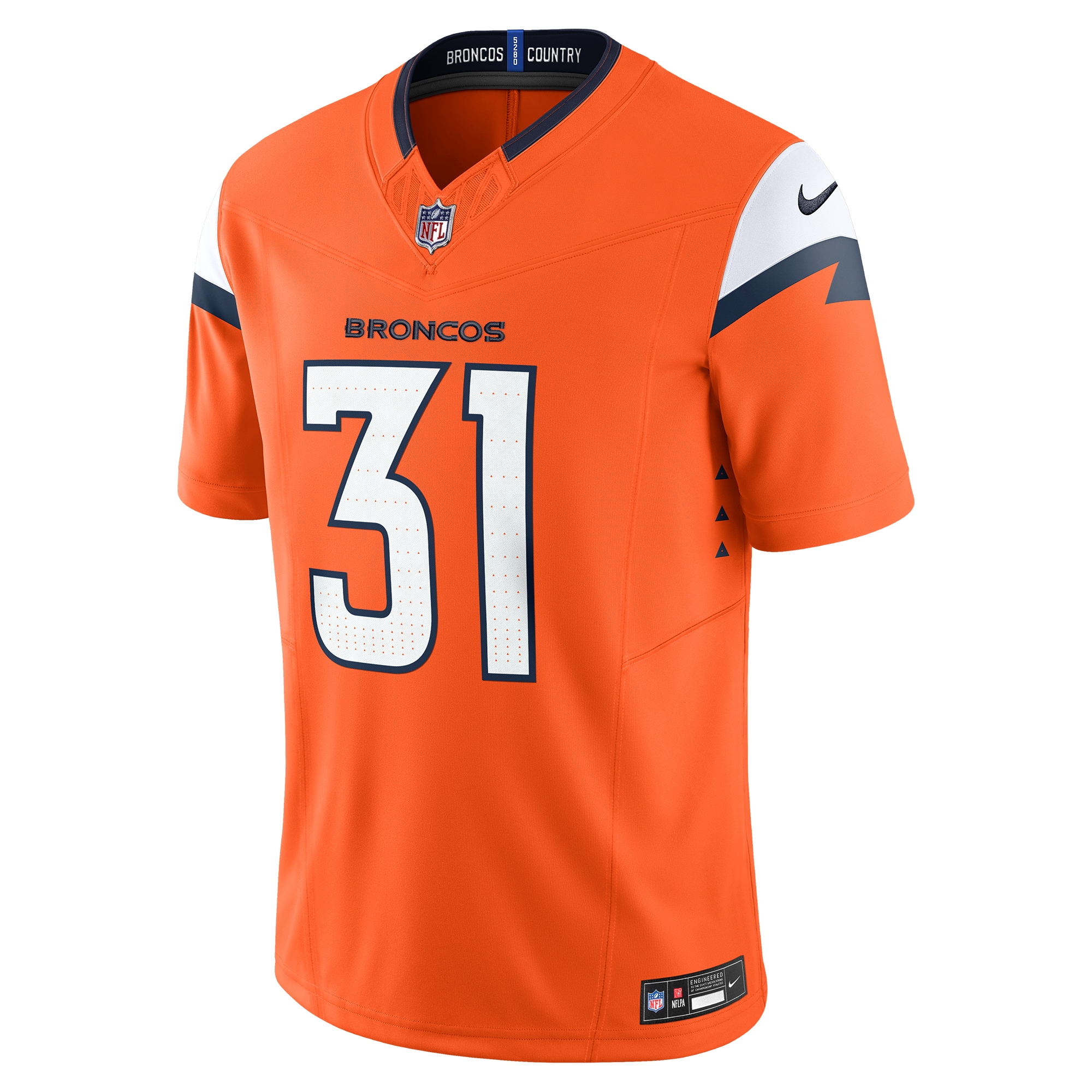 Alternative view of Men's Denver Broncos Justin Simmons Orange Vapor F.U.S.E. Limited Jersey JS9542 nicesnker