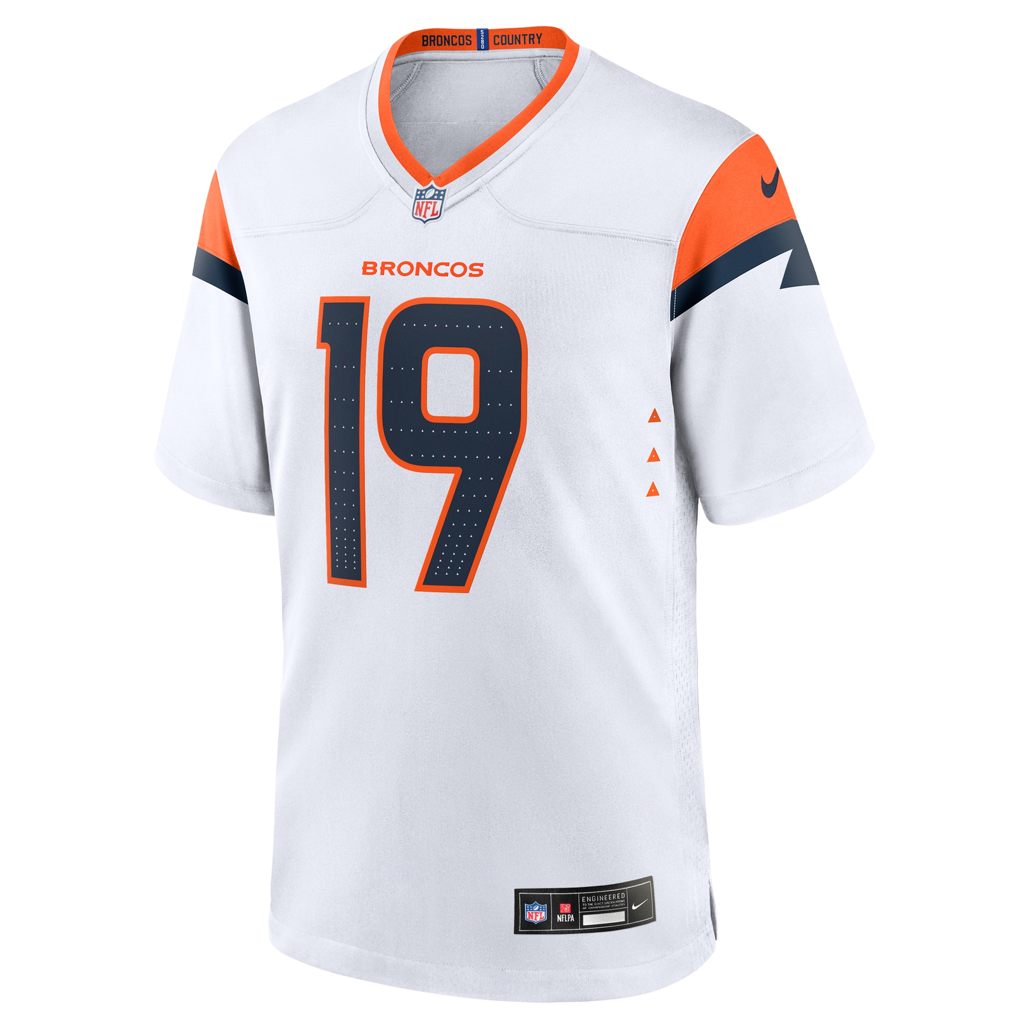 Alternative view of Men's Denver Broncos Marvin Mims Jr White Game Jersey JS7337 nicesnker