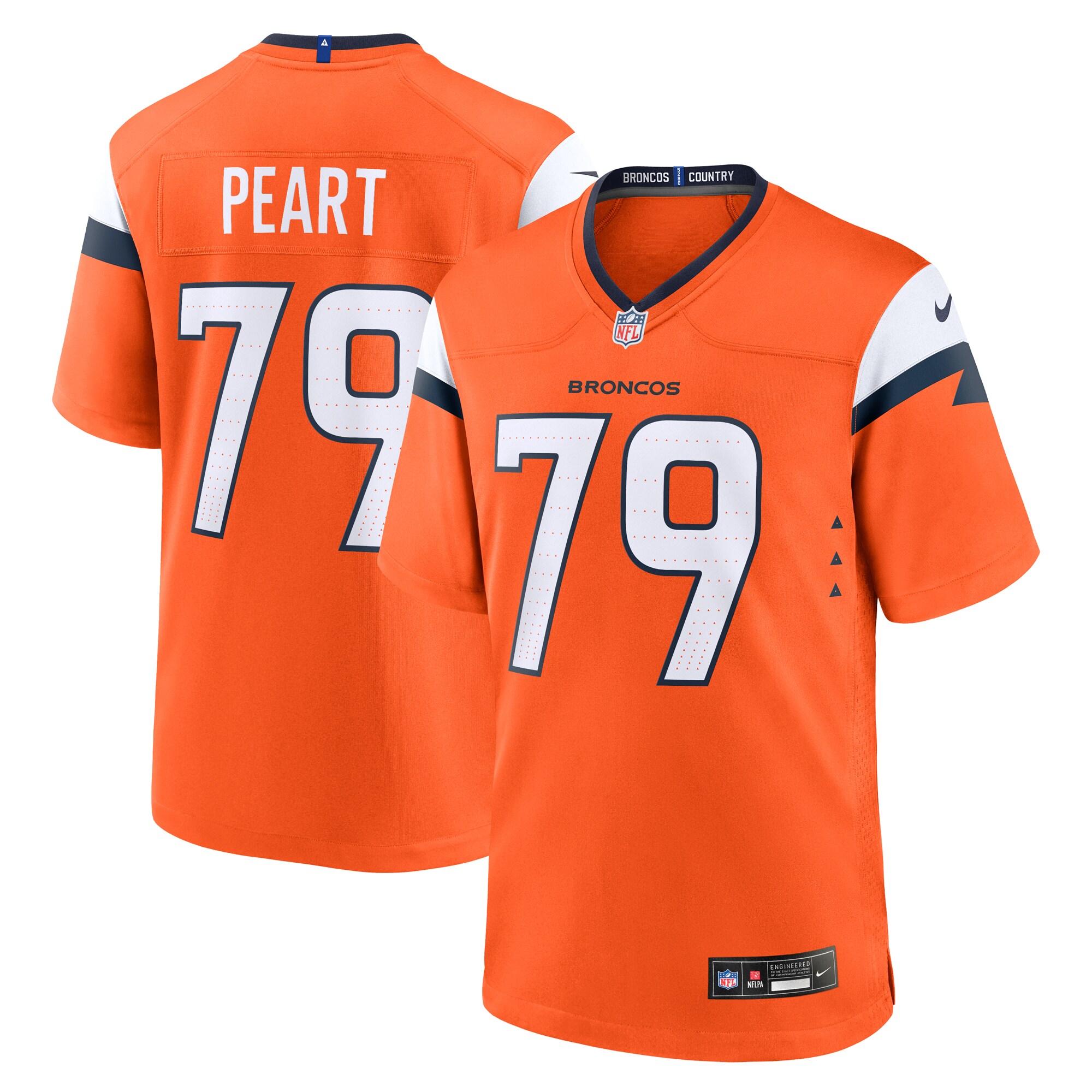 Men's Denver Broncos Matt Peart Orange Team Game Jersey JS6903 nicesnker