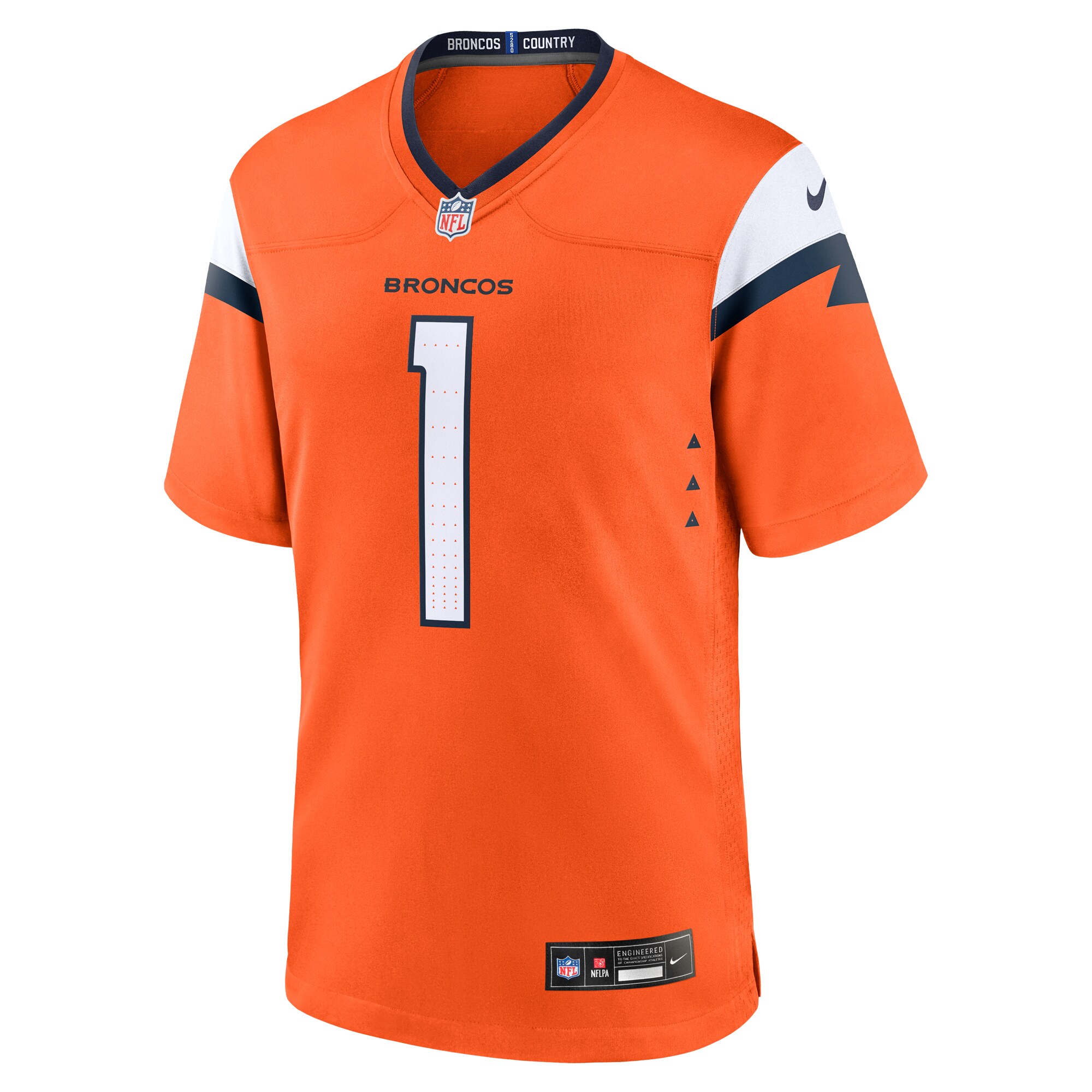 Alternative view of Men's Denver Broncos Orange #1 Dad Game Jersey JS2317 nicesnker