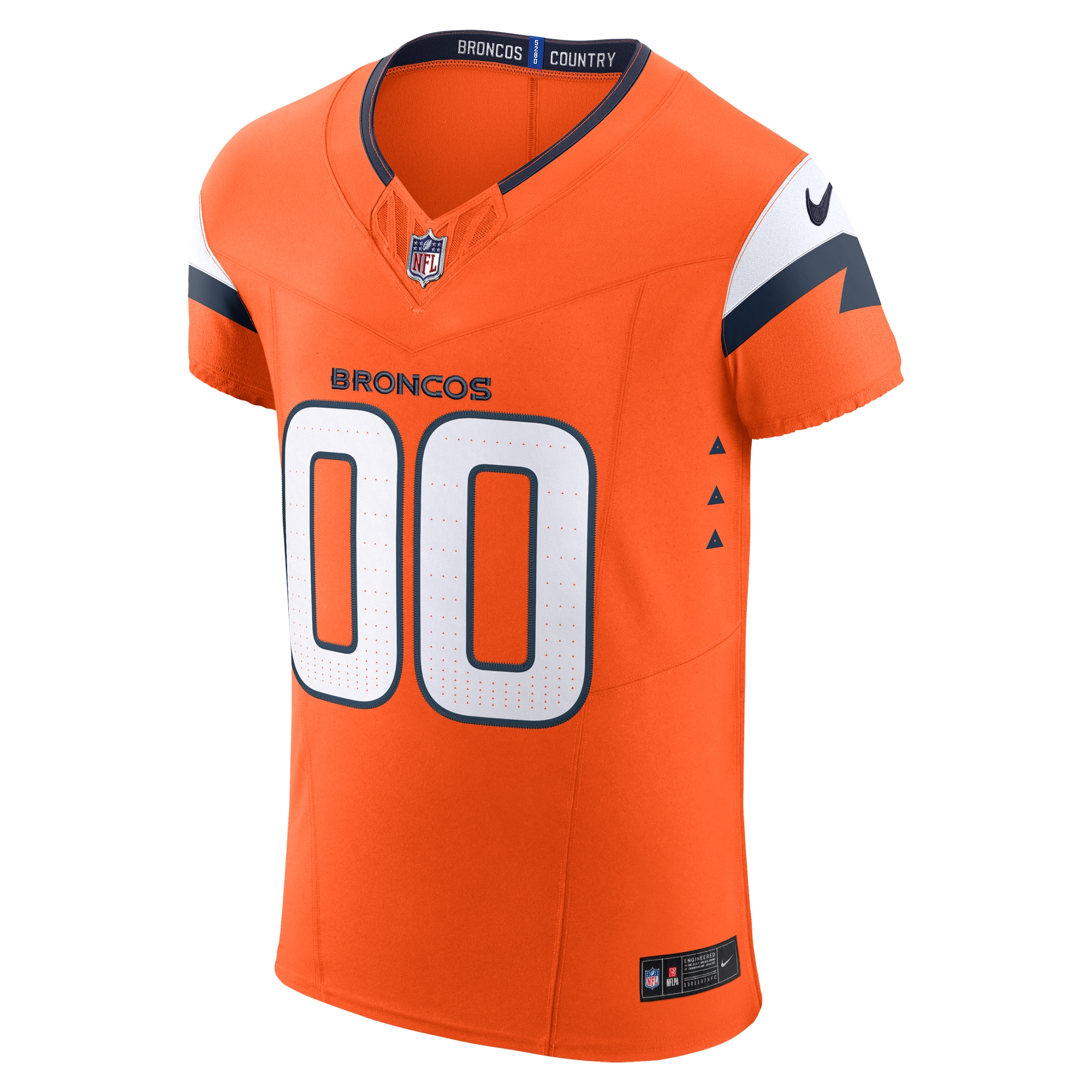 Alternative view of Men's Denver Broncos Orange Team Vapor F.U.S.E. Elite Custom Jersey JS4437 nicesnker