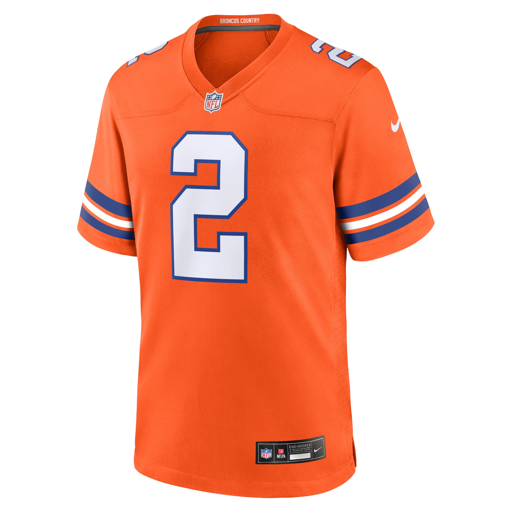 Alternative view of Men's Denver Broncos Patrick Surtain II Orange Mile High Collection 1977 Throwback Player Game Jersey JS3293 nicesnker