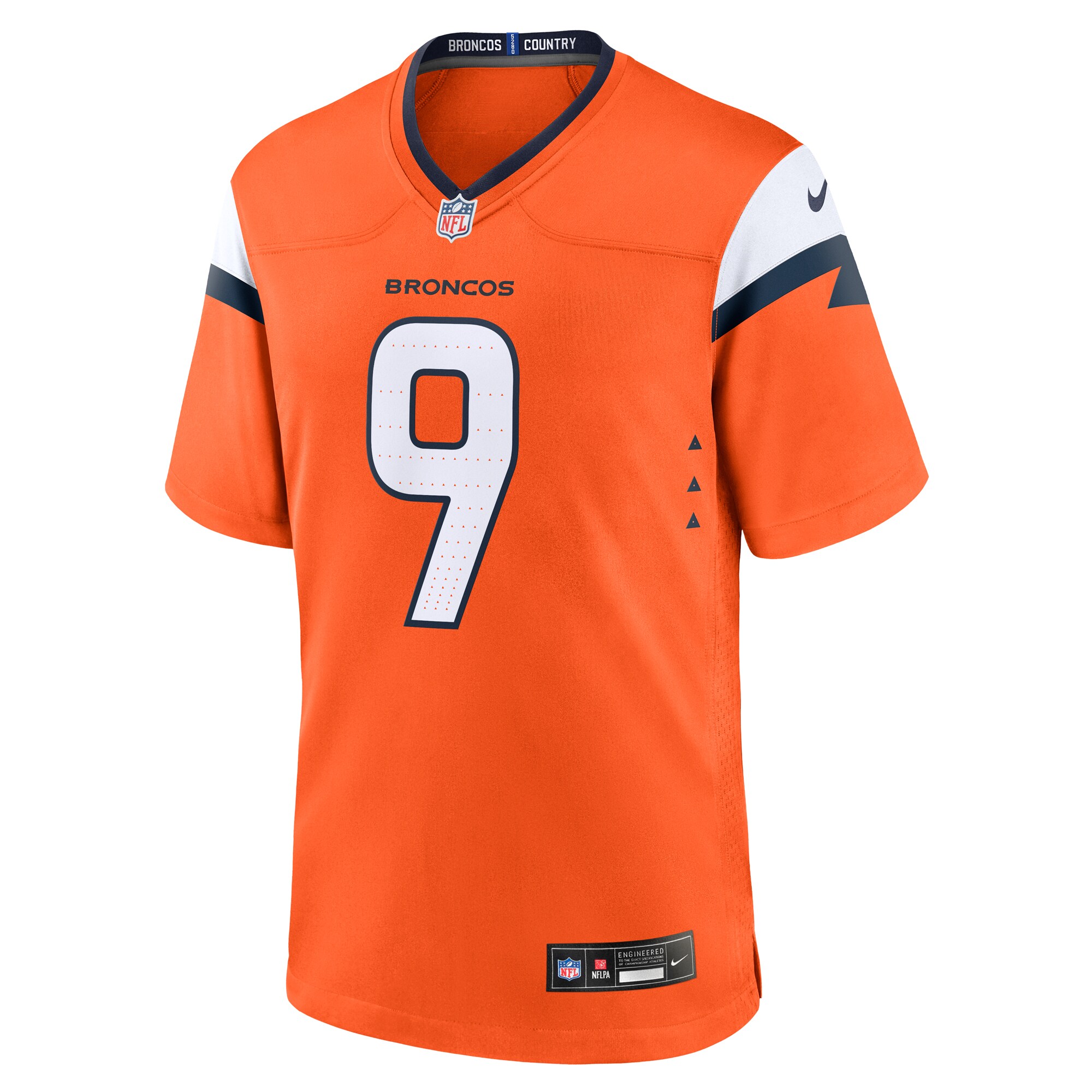 Alternative view of Men's Denver Broncos Riley Dixon Orange Team Game Jersey JS4893 nicesnker