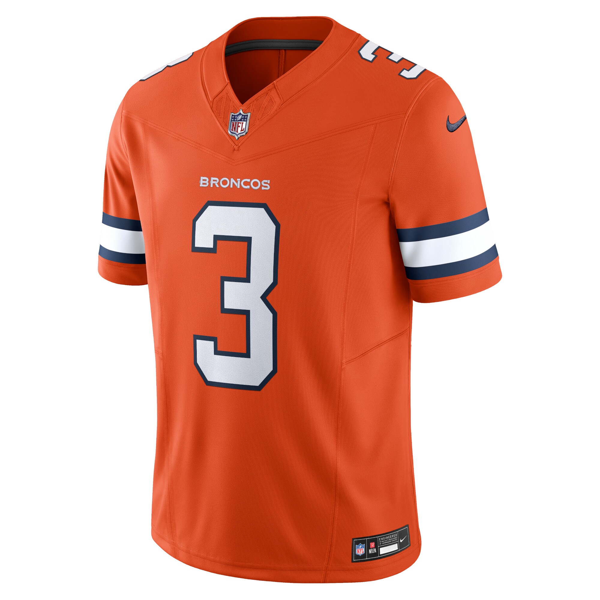 Alternative view of Men's Denver Broncos Russell Wilson Orange Vapor F.U.S.E. Limited Jersey JS5137 nicesnker