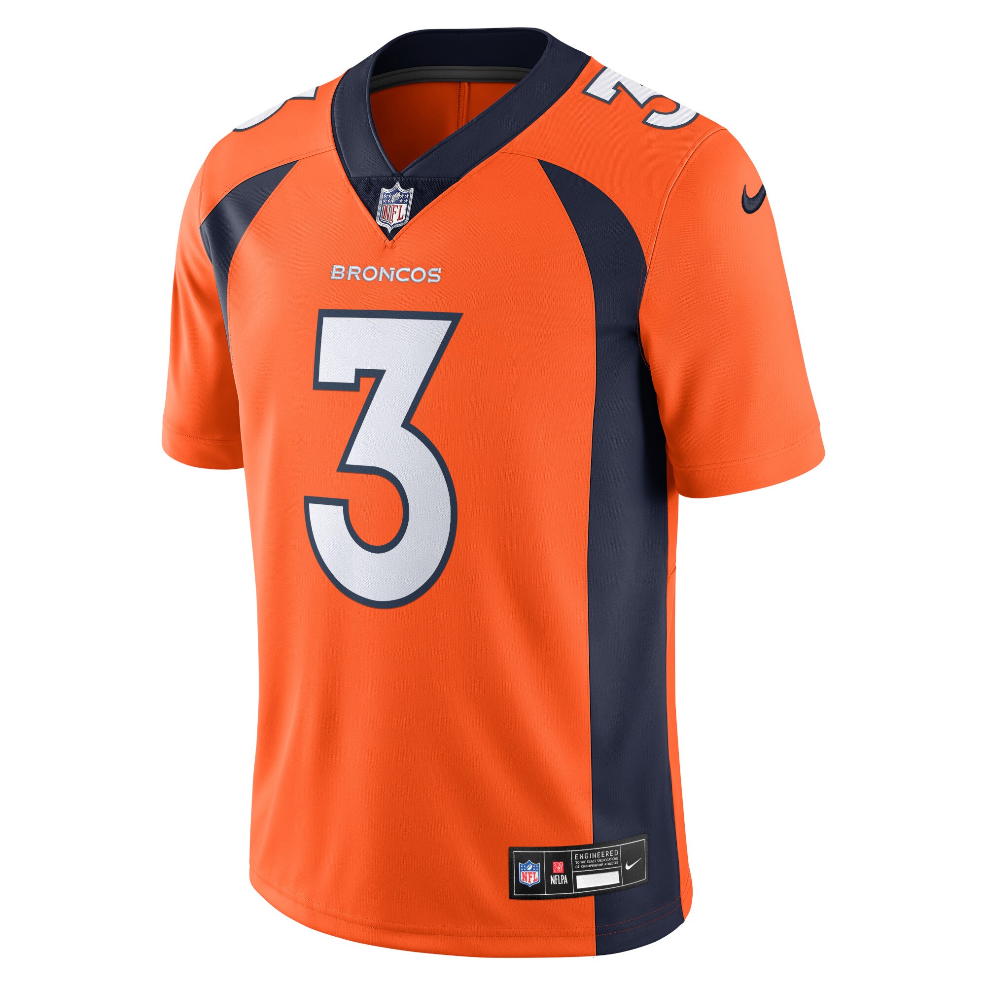 Alternative view of Men's Denver Broncos Russell Wilson Orange Vapor Untouchable Limited Jersey JS6456 nicesnker