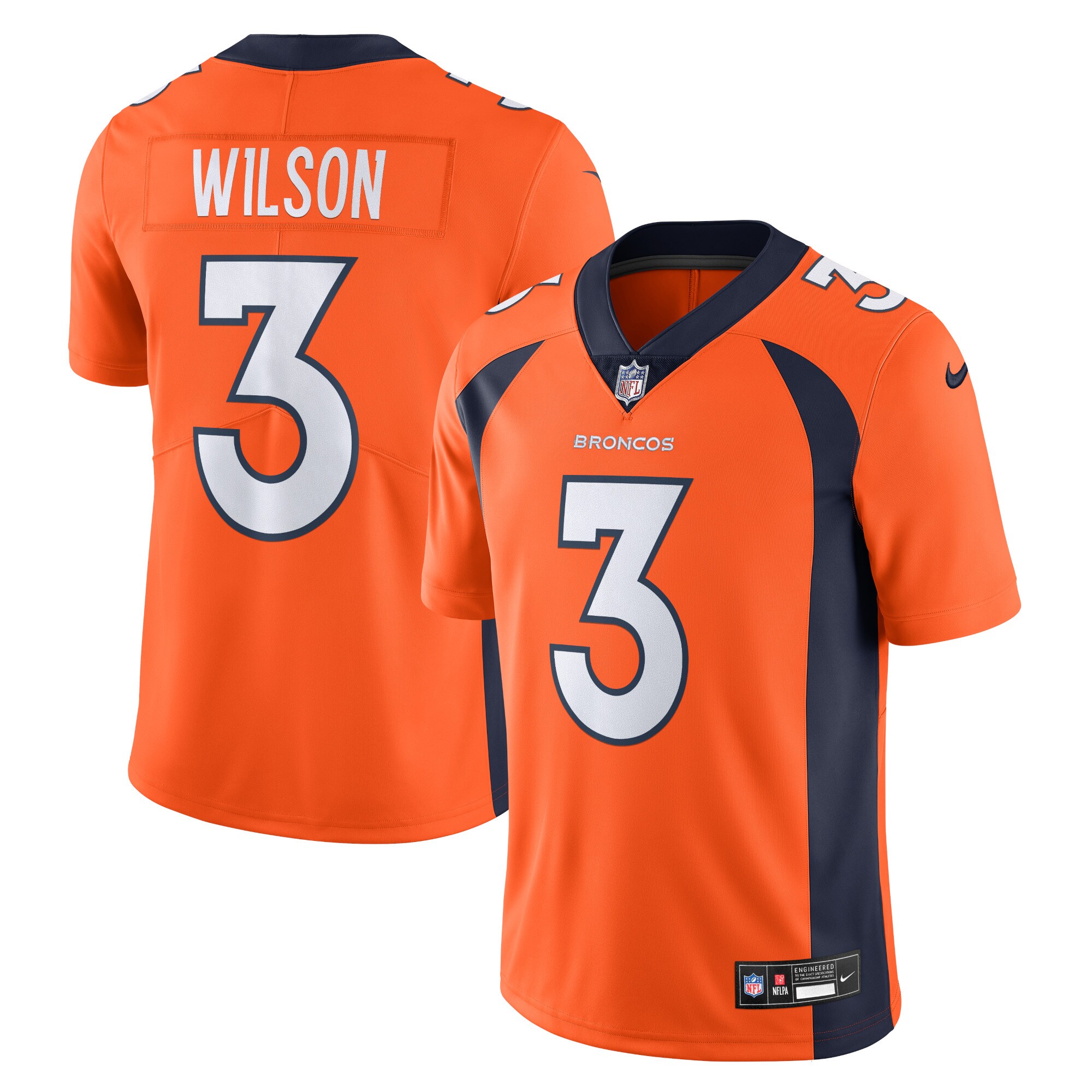 Men's Denver Broncos Russell Wilson Orange Vapor Untouchable Limited Jersey JS6456 nicesnker