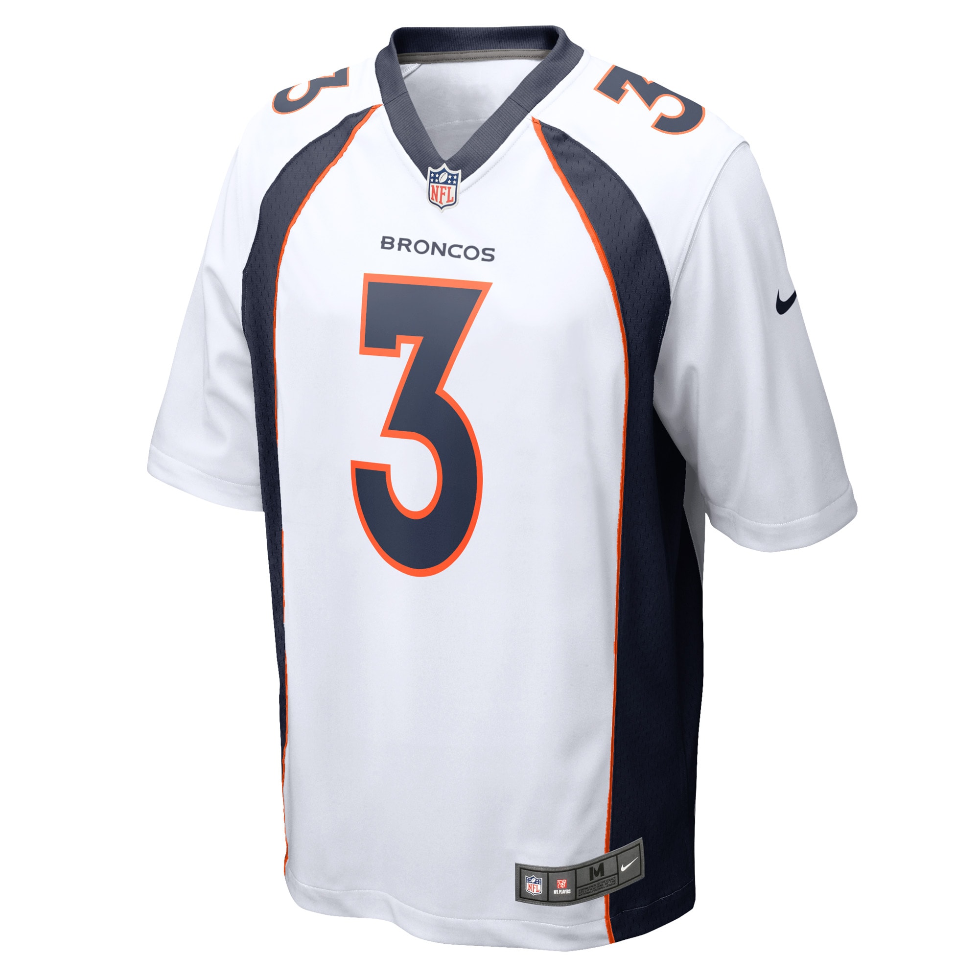 Alternative view of Men's Denver Broncos Russell Wilson White Game Jersey JS8622 nicesnker