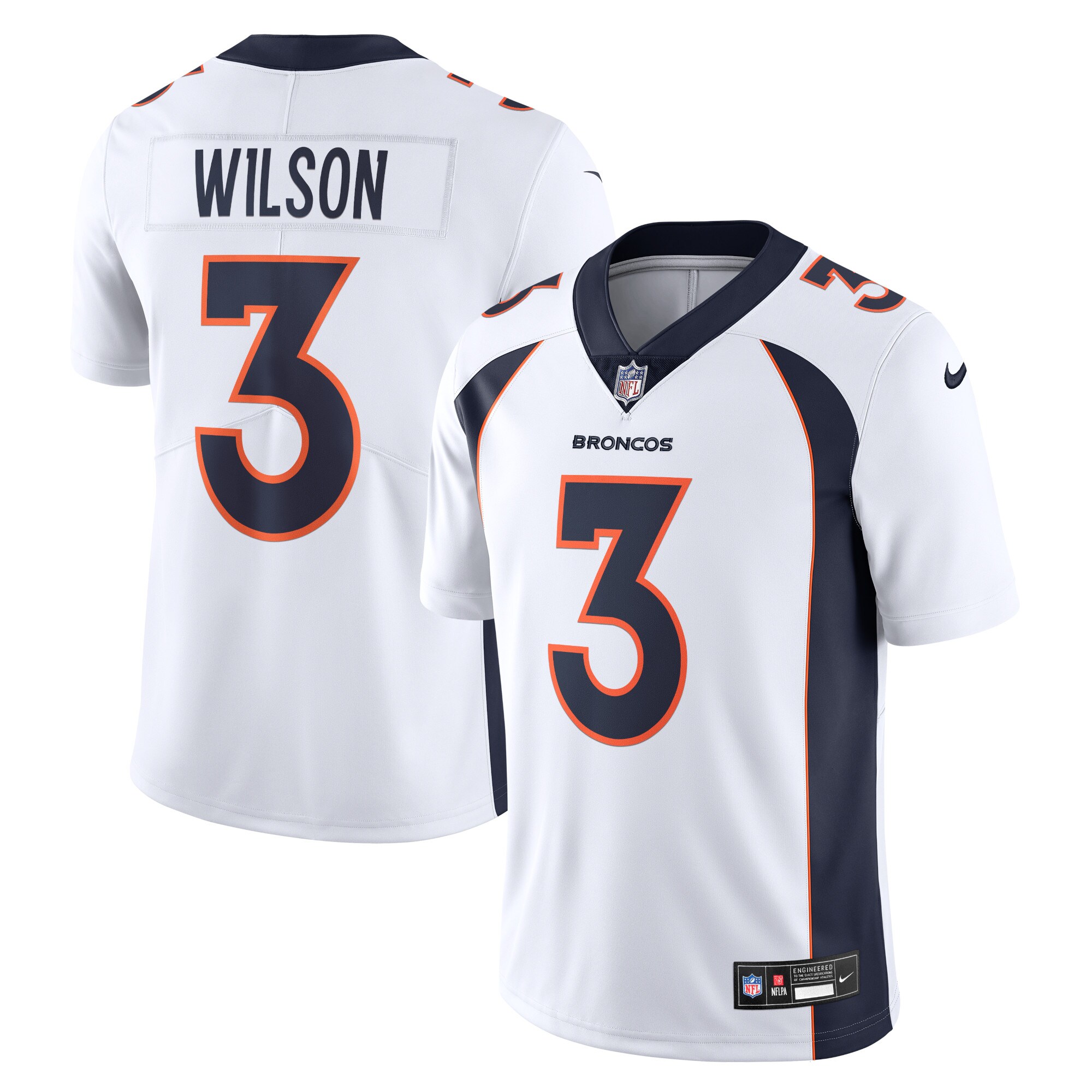 Men's Denver Broncos Russell Wilson White Vapor Untouchable Limited Jersey JS9515 nicesnker