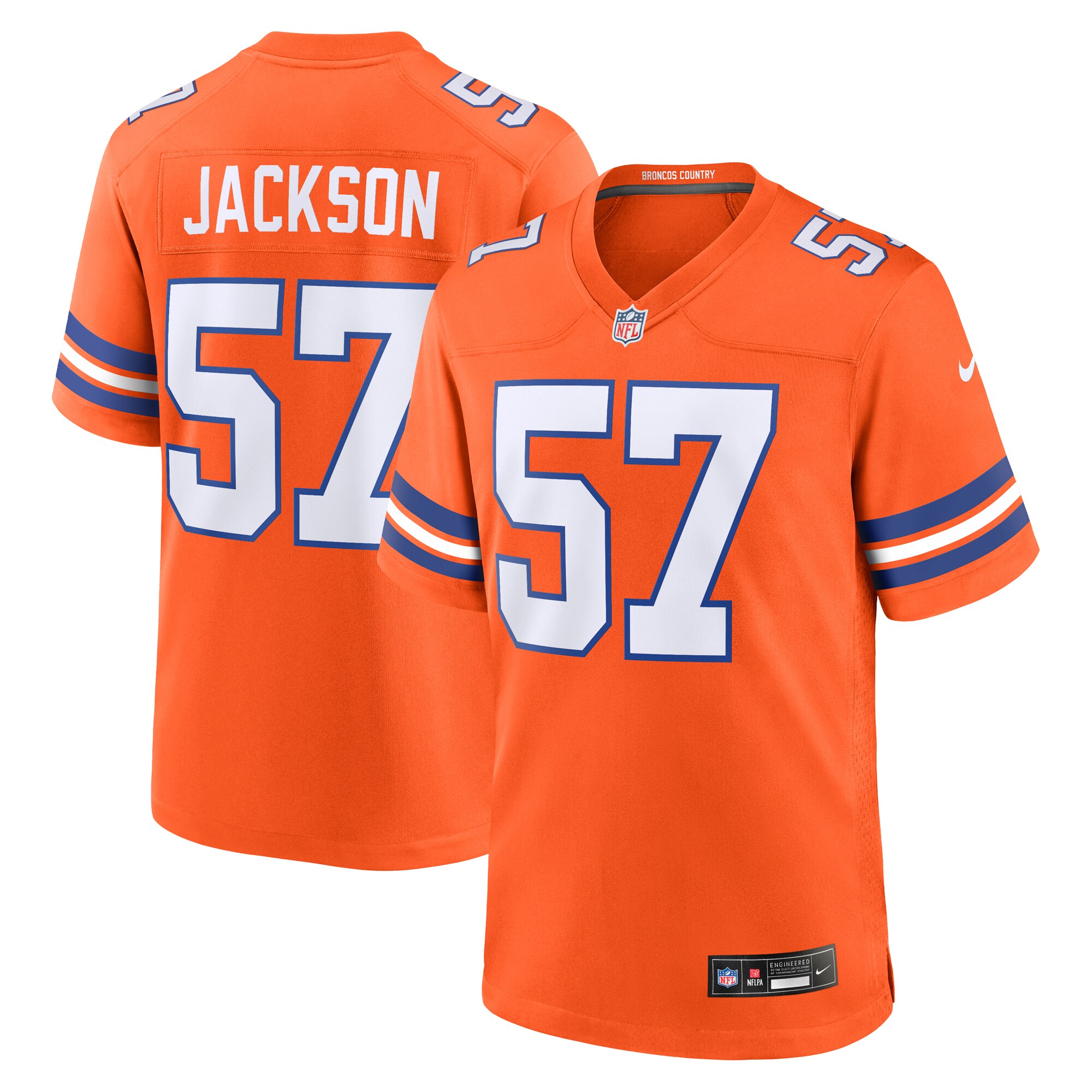 Men's Denver Broncos Tom Jackson Orange Mile High Collection 1977 Throwback Retired Player Game Jersey JS7494 nicesnker