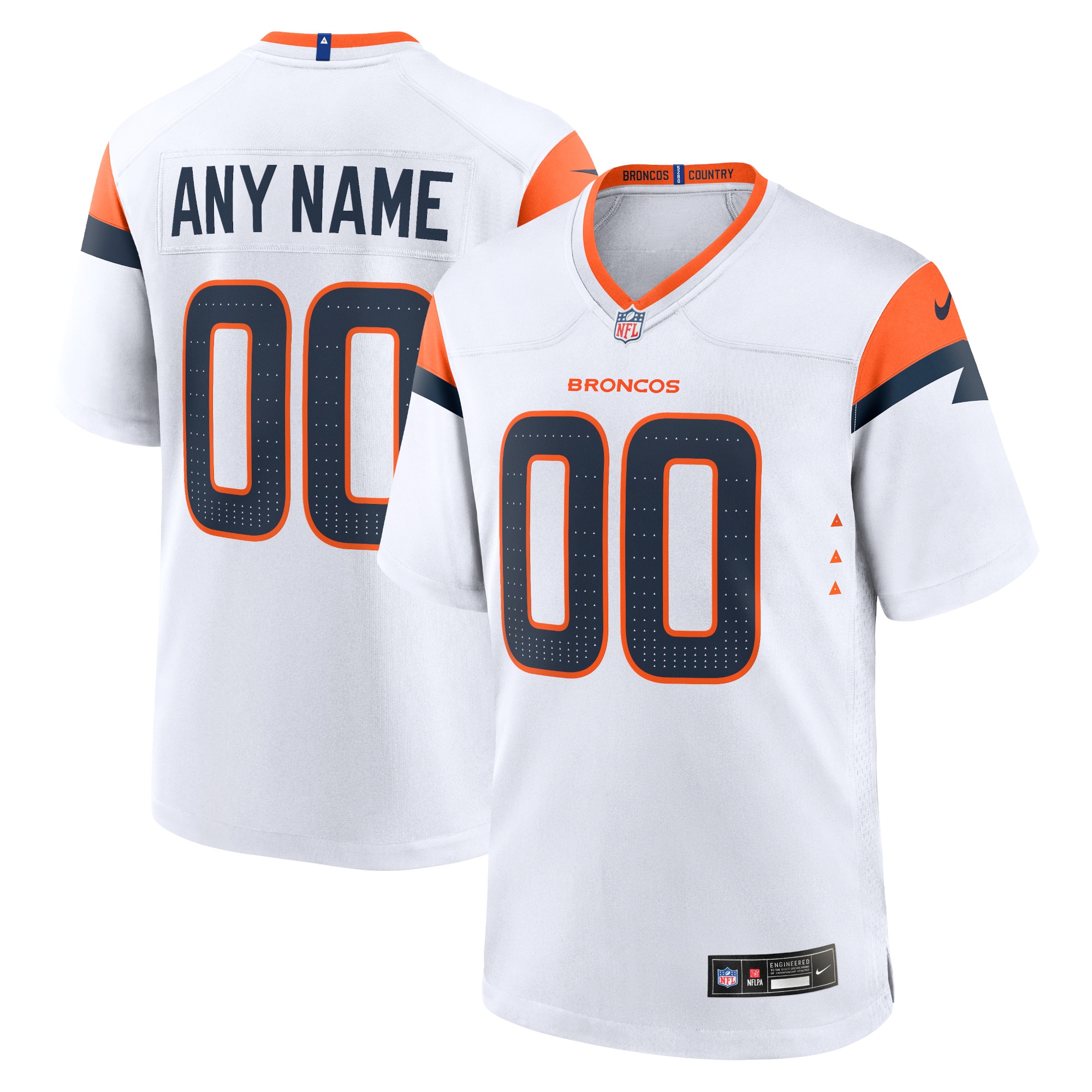 Men's Denver Broncos White Mile High Collection Custom Game Jersey JS8603 nicesnker