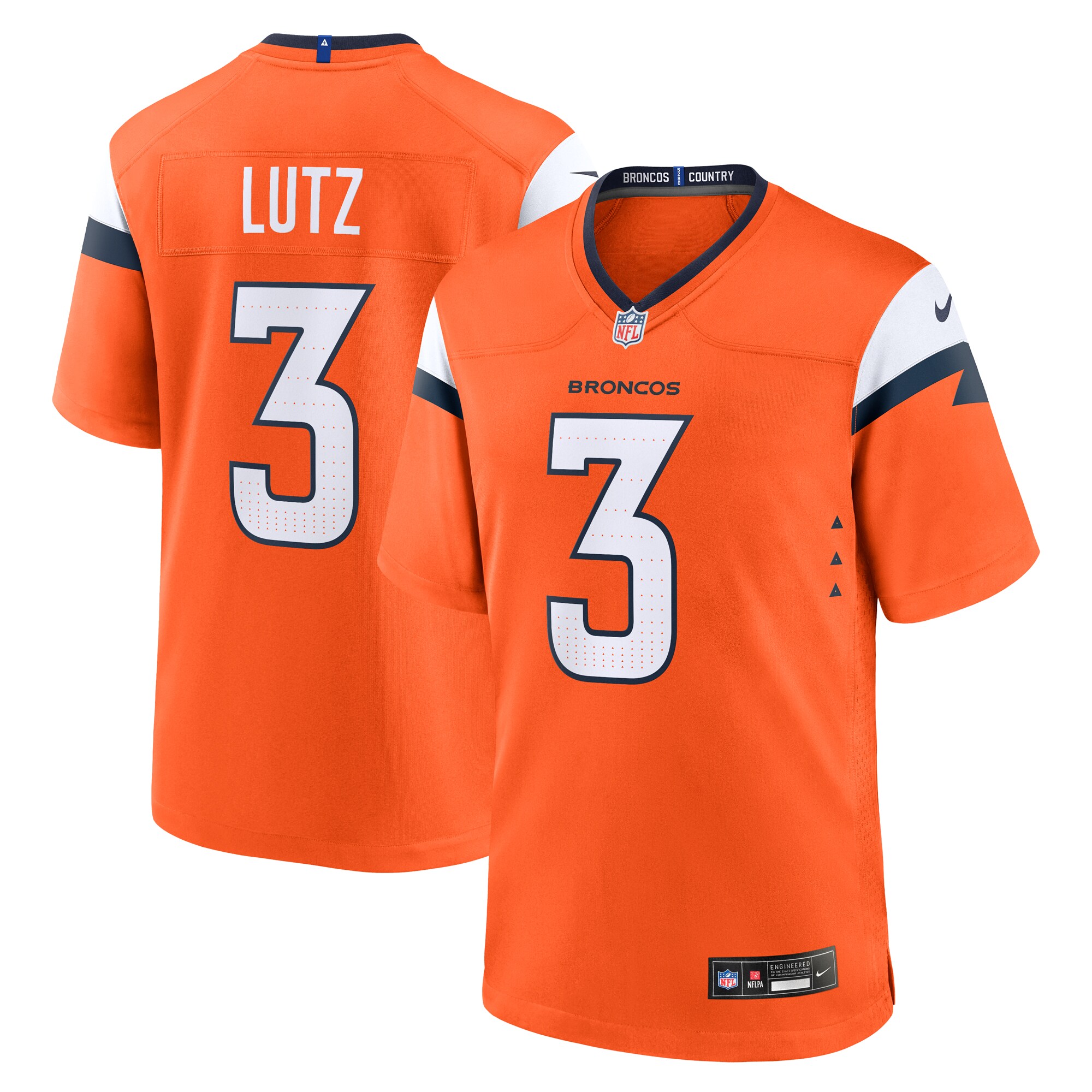 Men's Denver Broncos Wil Lutz Orange Team Game Jersey JS2885 nicesnker