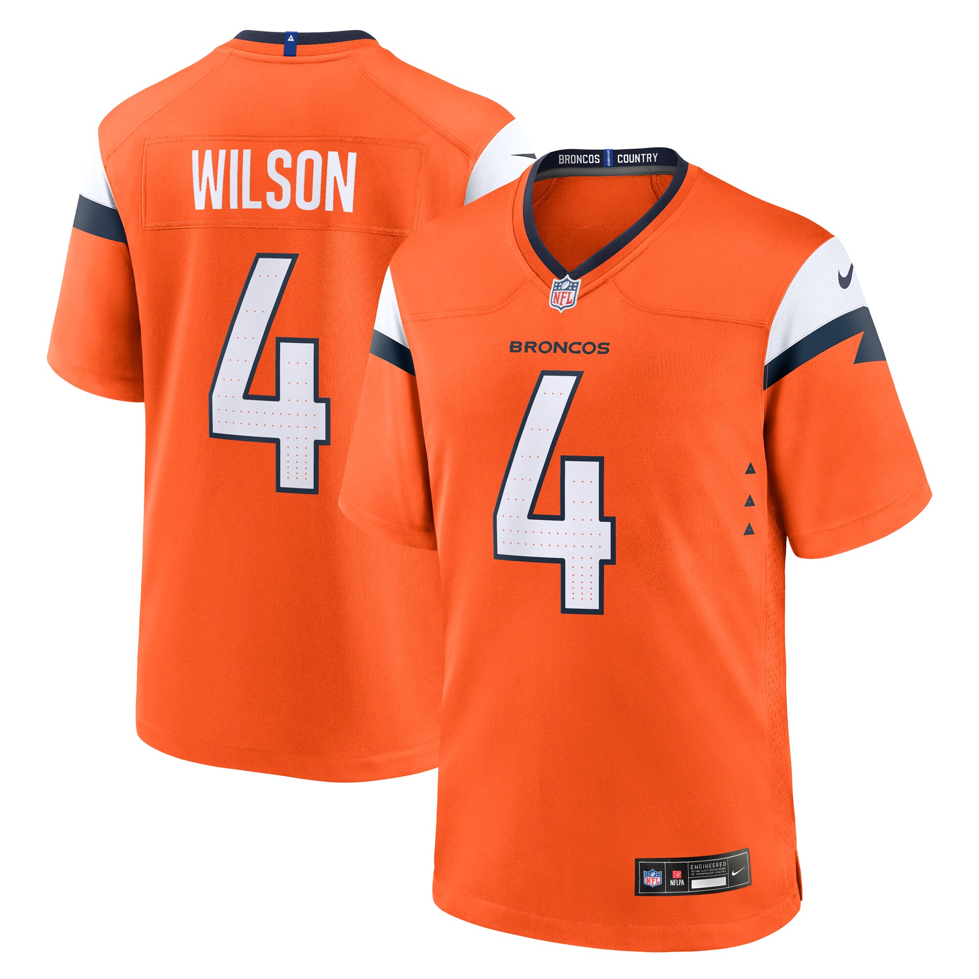 Men's Denver Broncos Zach Wilson Orange Team Game Jersey JS5161 nicesnker