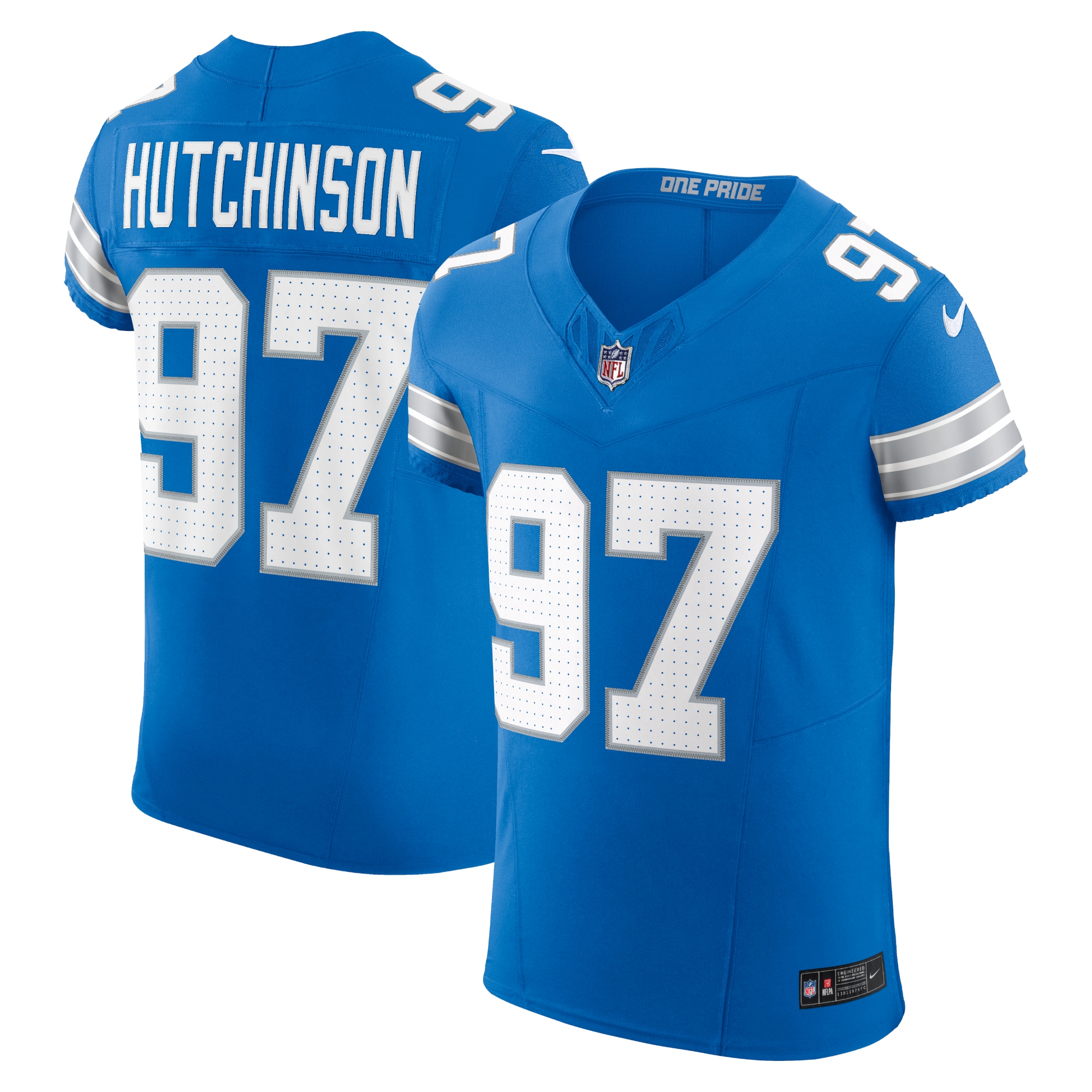 Men's Detroit Lions Aidan Hutchinson Blue Vapor F.U.S.E. Elite Jersey JS7296 nicesnker