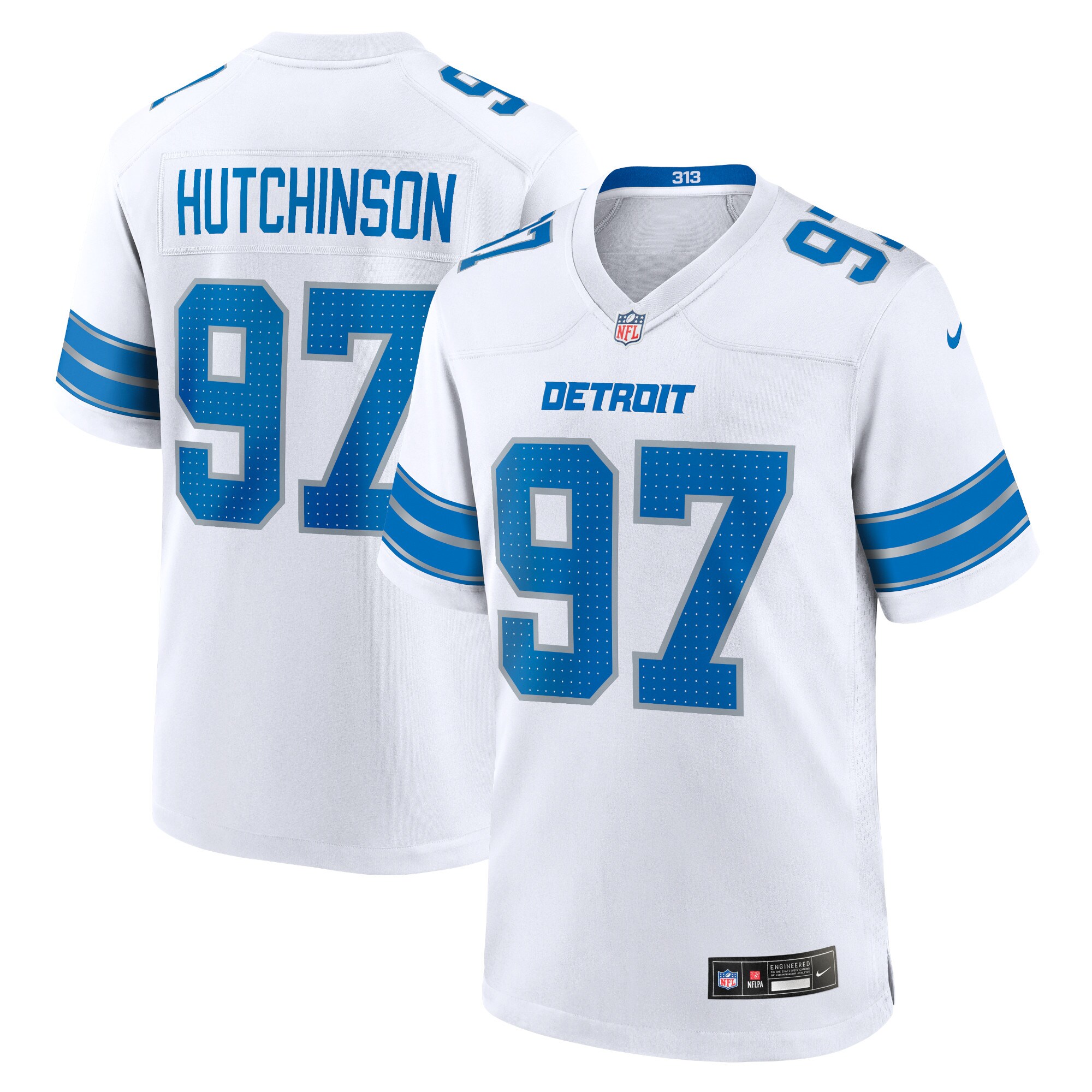 Men's Detroit Lions Aidan Hutchinson White Game Jersey JS2059 nicesnker