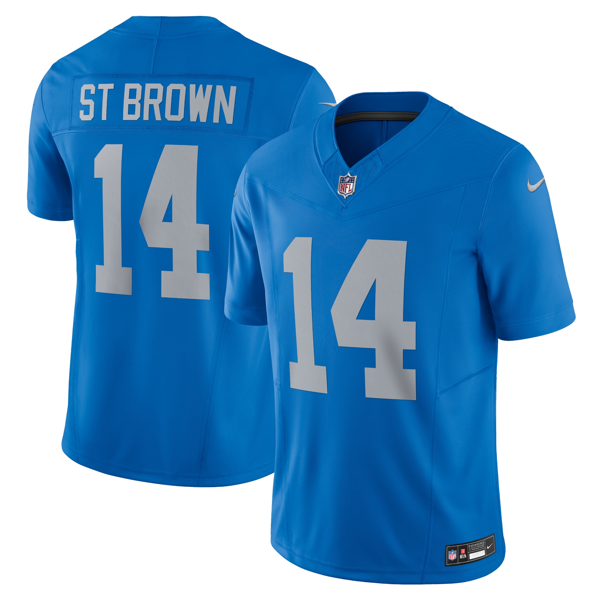 Men's Detroit Lions Amon-Ra St. Brown Blue Vapor F.U.S.E. Alternate Limited Jersey JS1334 nicesnker