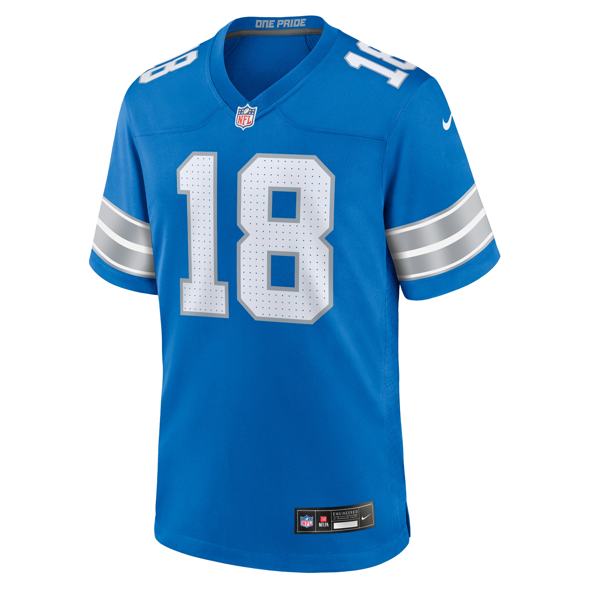 Alternative view of Men's Detroit Lions Antoine Green Blue Team Game Jersey JS2898 nicesnker