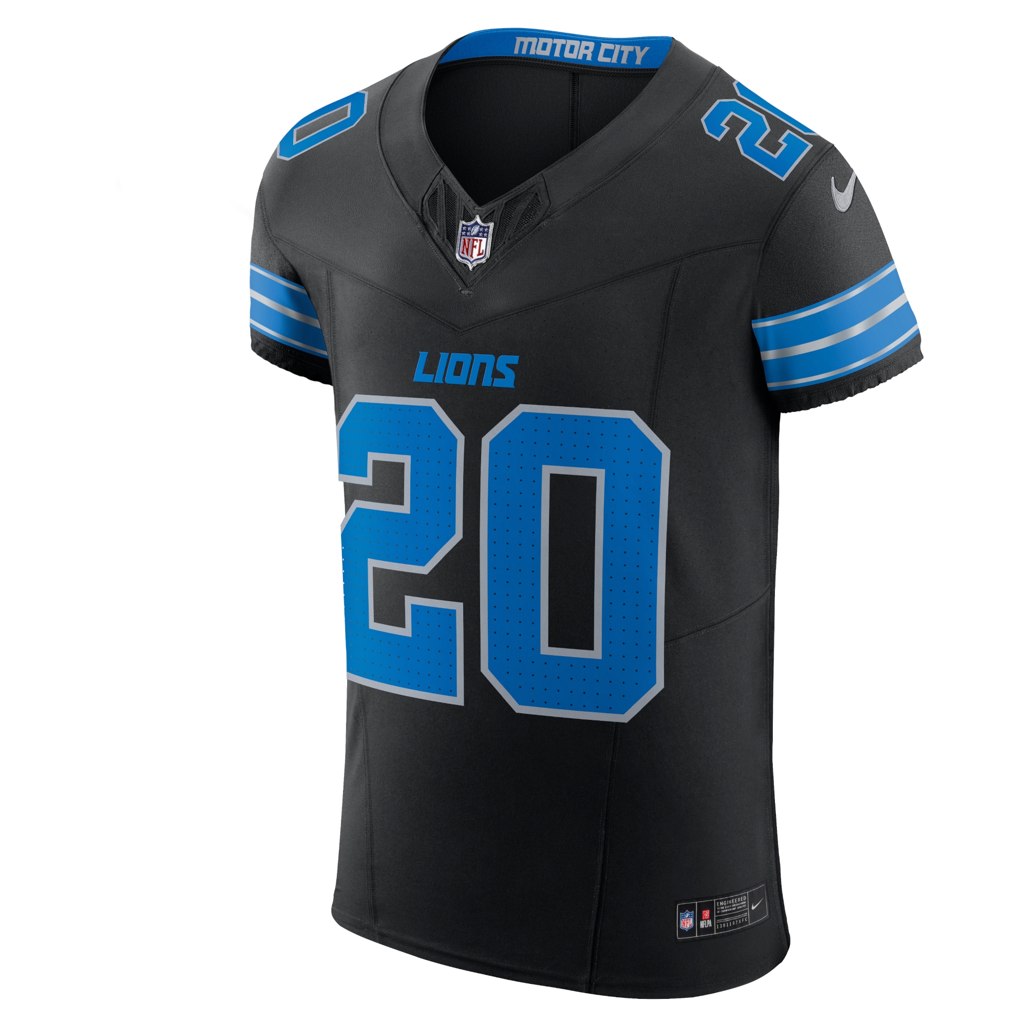 Alternative view of Men's Detroit Lions Barry Sanders Black Retired Player Alternate Vapor F.U.S.E. Elite Jersey JS4153 nicesnker