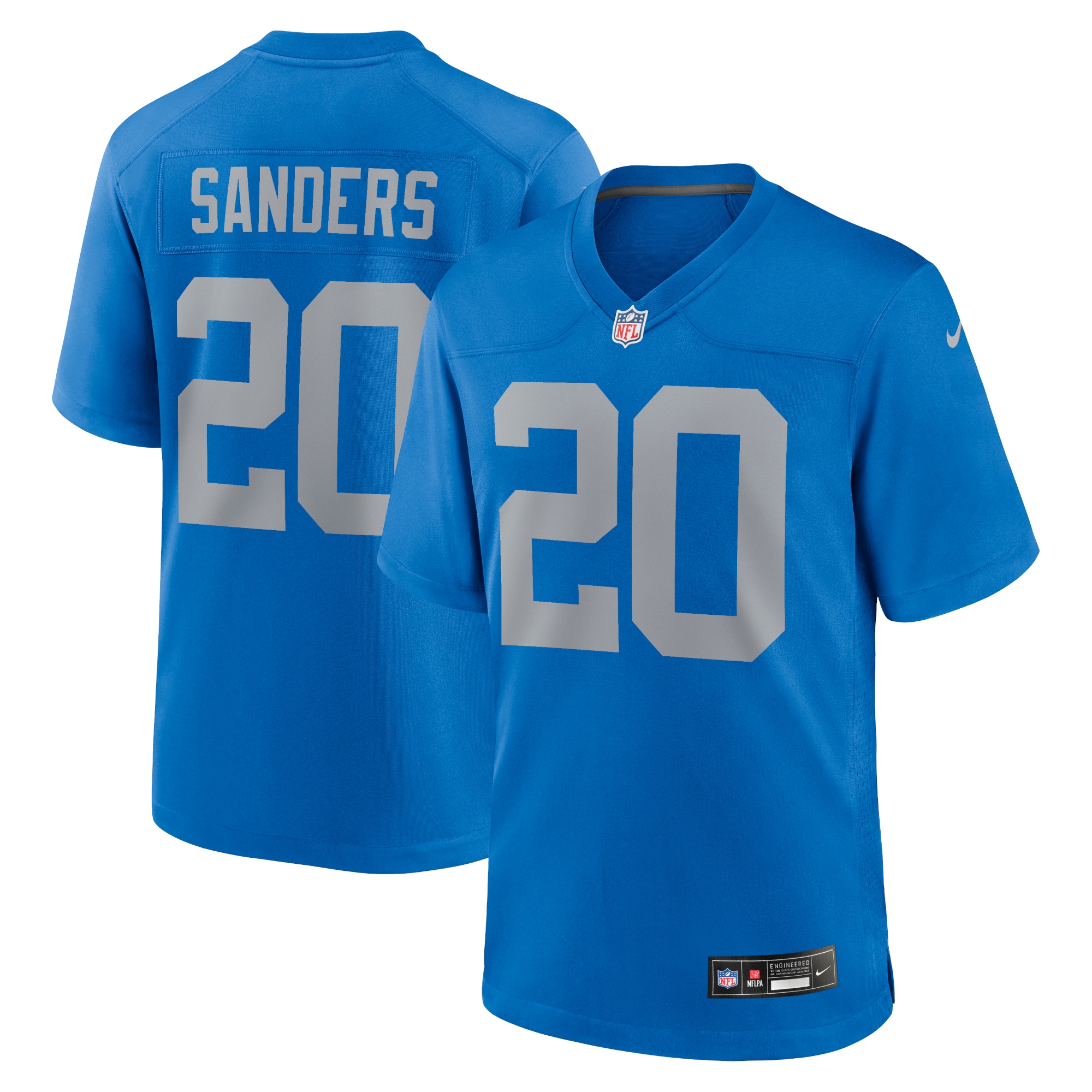 Men's Detroit Lions Barry Sanders Blue Alternate Game Jersey JS2479 nicesnker