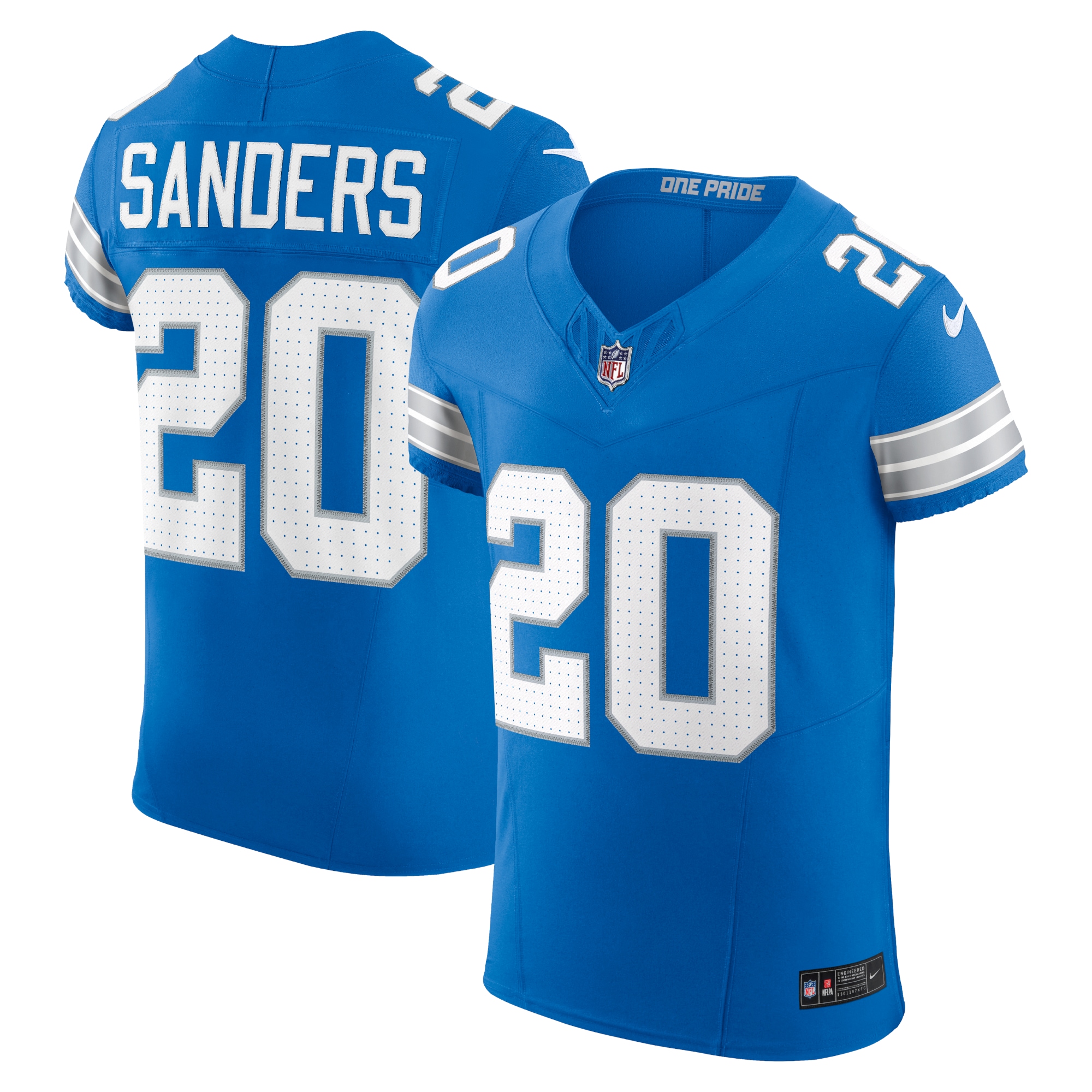 Men's Detroit Lions Barry Sanders Blue Retired Player Vapor F.U.S.E. Elite Jersey JS5214 nicesnker