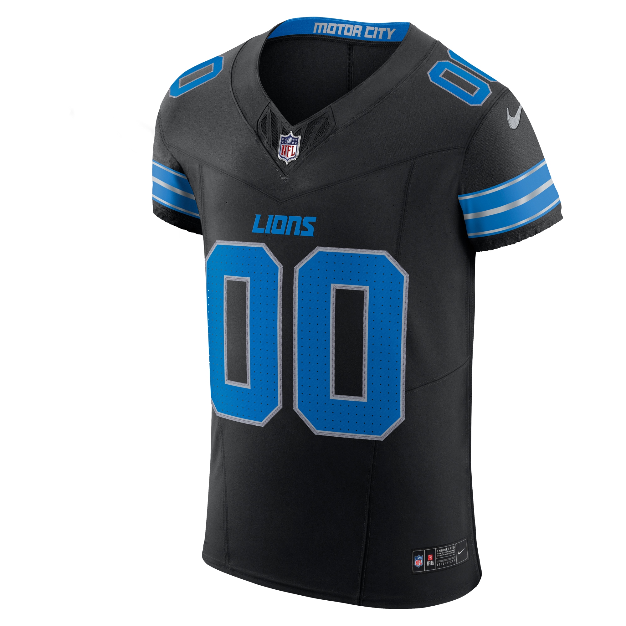 Alternative view of Men's Detroit Lions Black Alternate Vapor F.U.S.E. Elite Custom Jersey JS9489 nicesnker