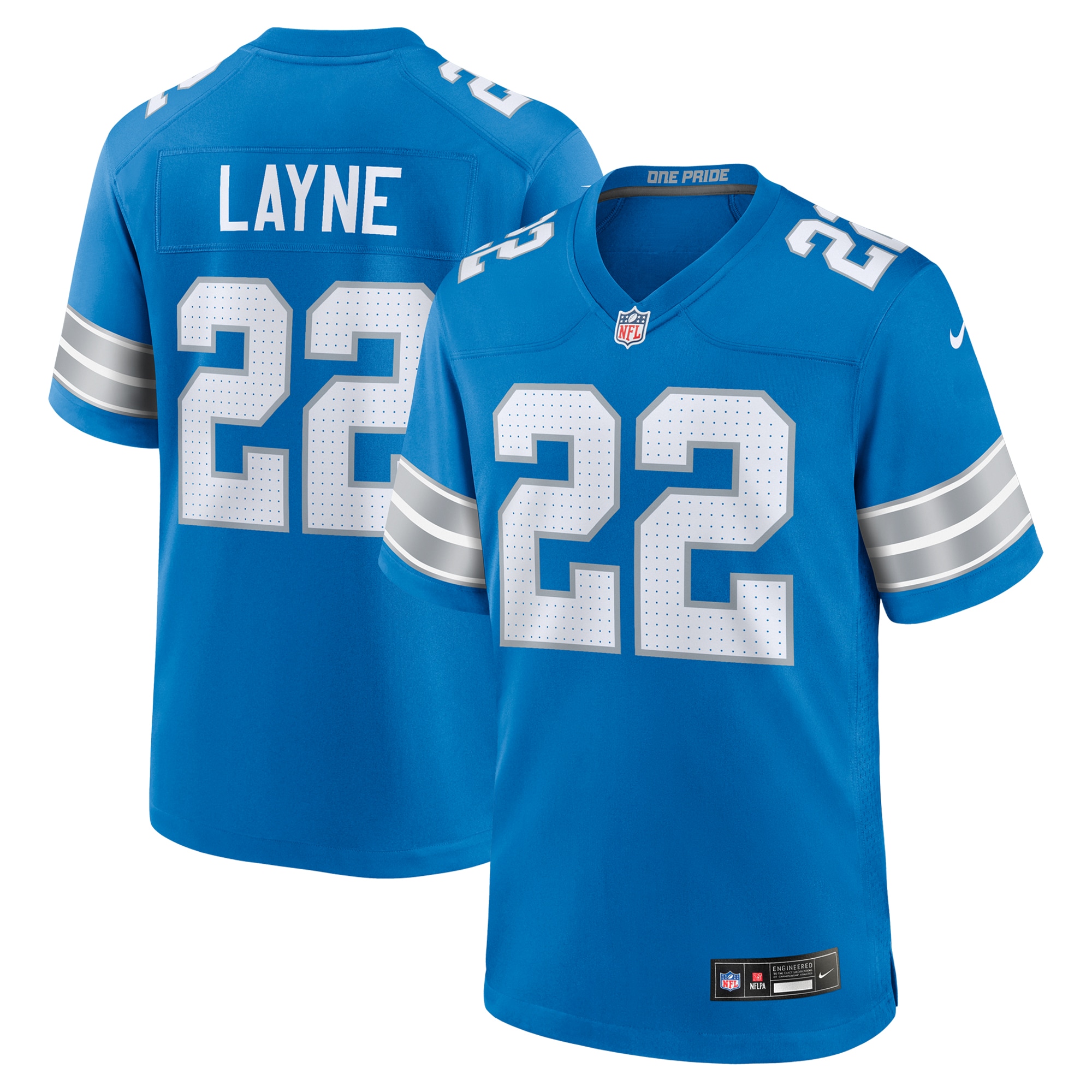 Men's Detroit Lions Bobby Layne Blue Retired Player Game Jersey JS4160 nicesnker