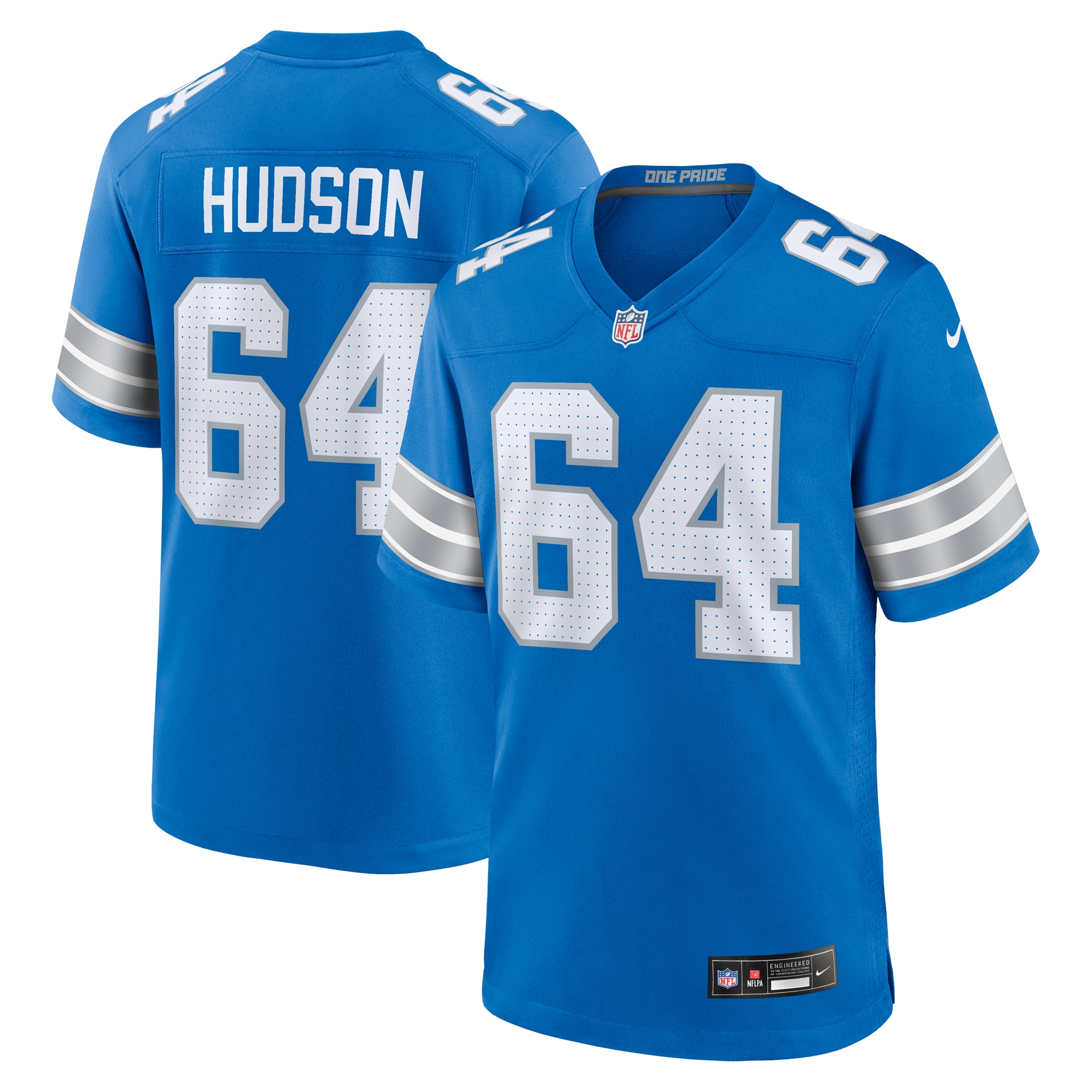 Men's Detroit Lions Bryan Hudson Blue Game Jersey JS6993 nicesnker