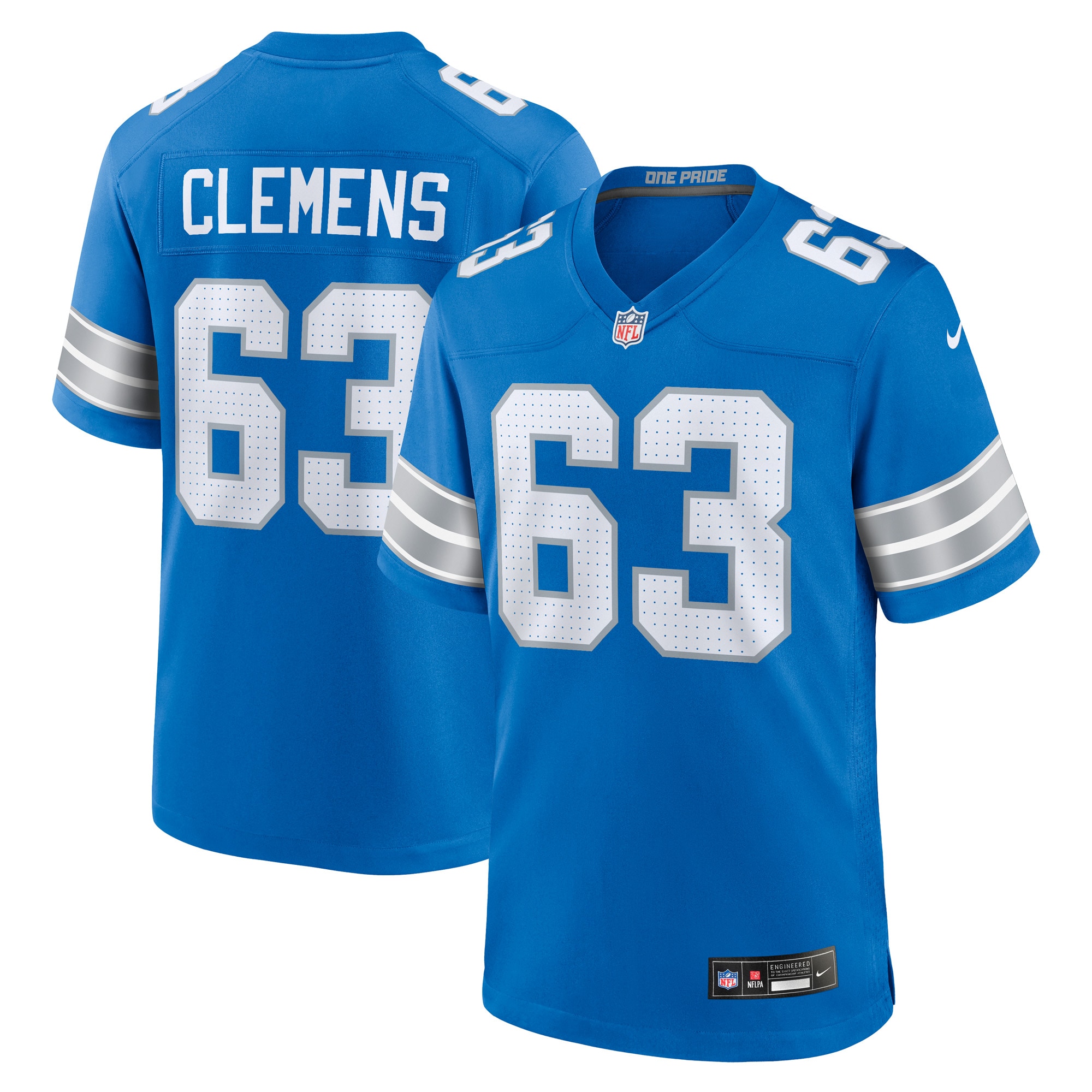 Men's Detroit Lions Duke Clemens Blue Game Jersey JS5480 nicesnker