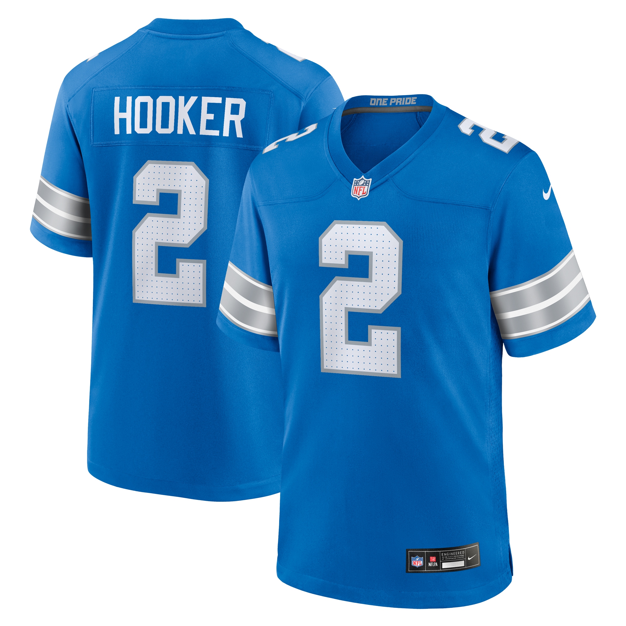 Men's Detroit Lions Hendon Hooker Blue Team Game Jersey JS8542 nicesnker