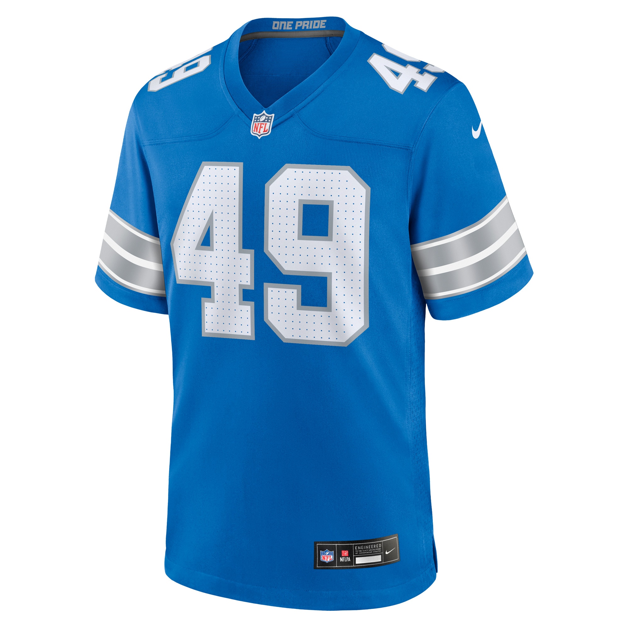 Alternative view of Men's Detroit Lions Hogan Hatten Blue Game Jersey JS2744 nicesnker