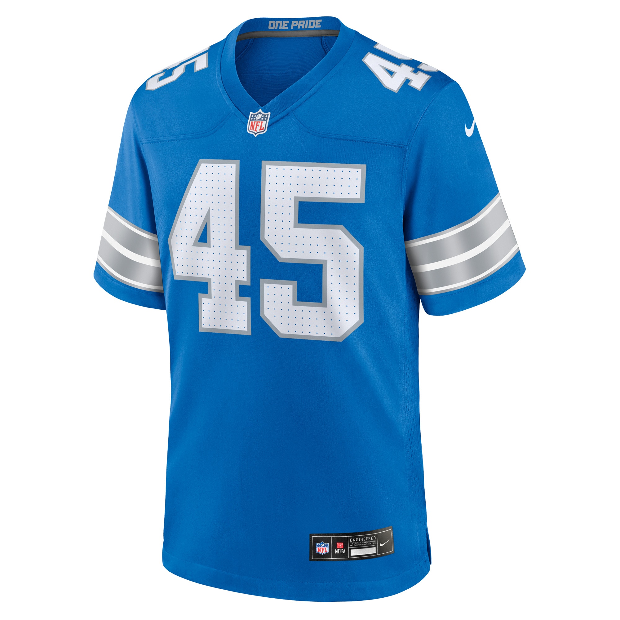 Alternative view of Men's Detroit Lions Isaac Ukwu Blue Game Jersey JS6939 nicesnker